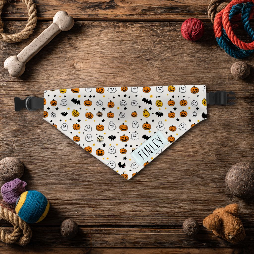 Custom Halloween Dog Bandana with Buckle