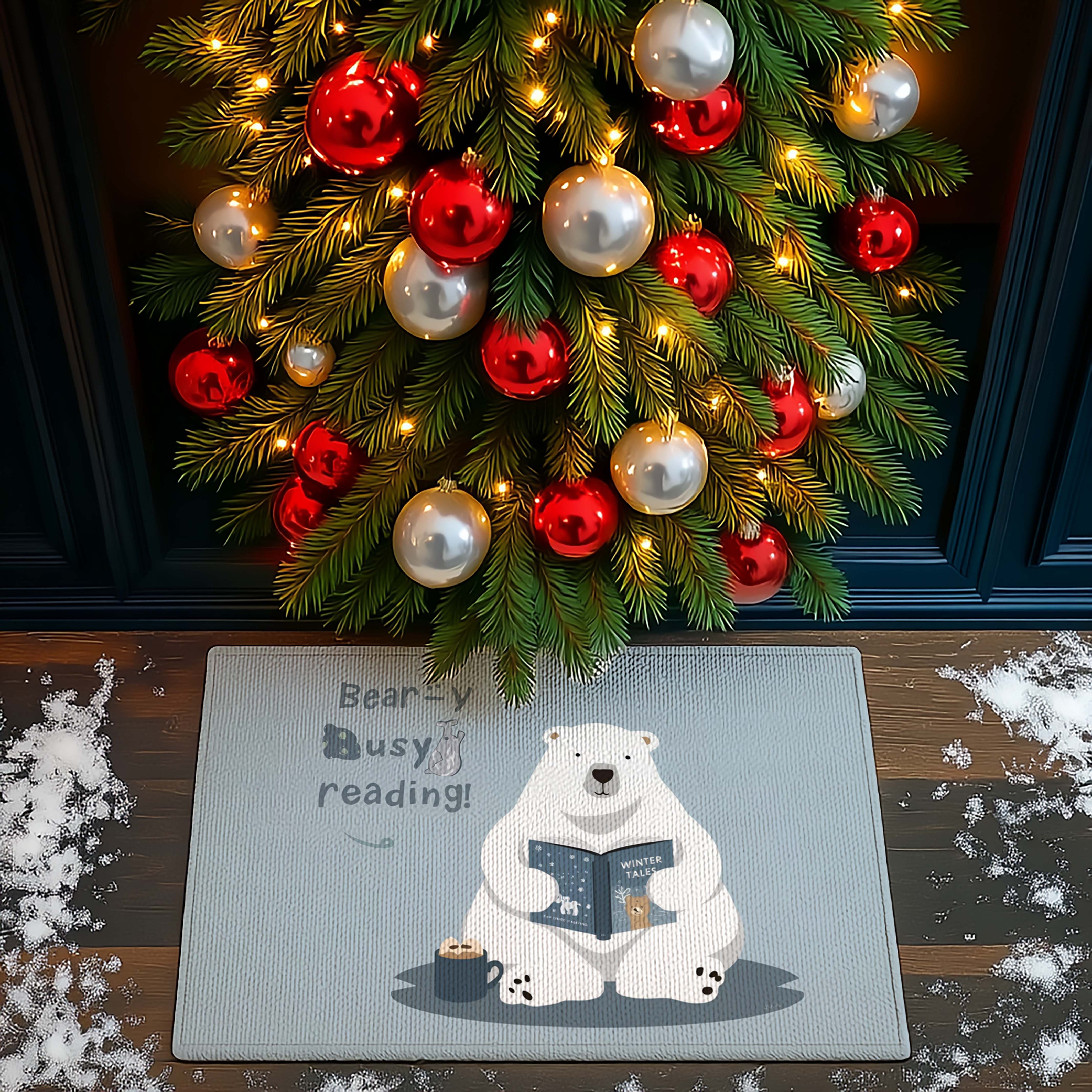 Polar Beary Busy Reading Doormat - DMRC003