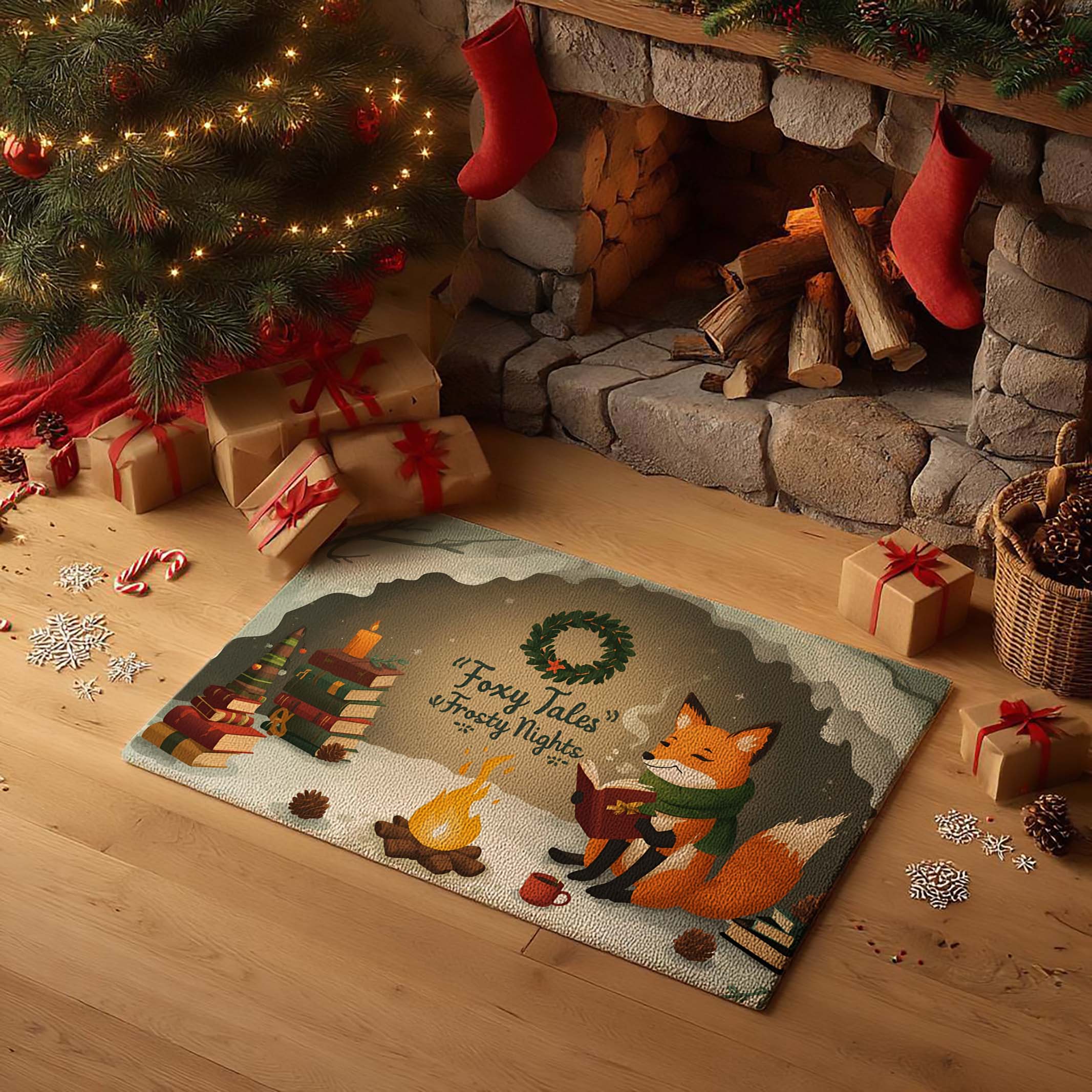 Foxy Tales Frosty Nights Doormat