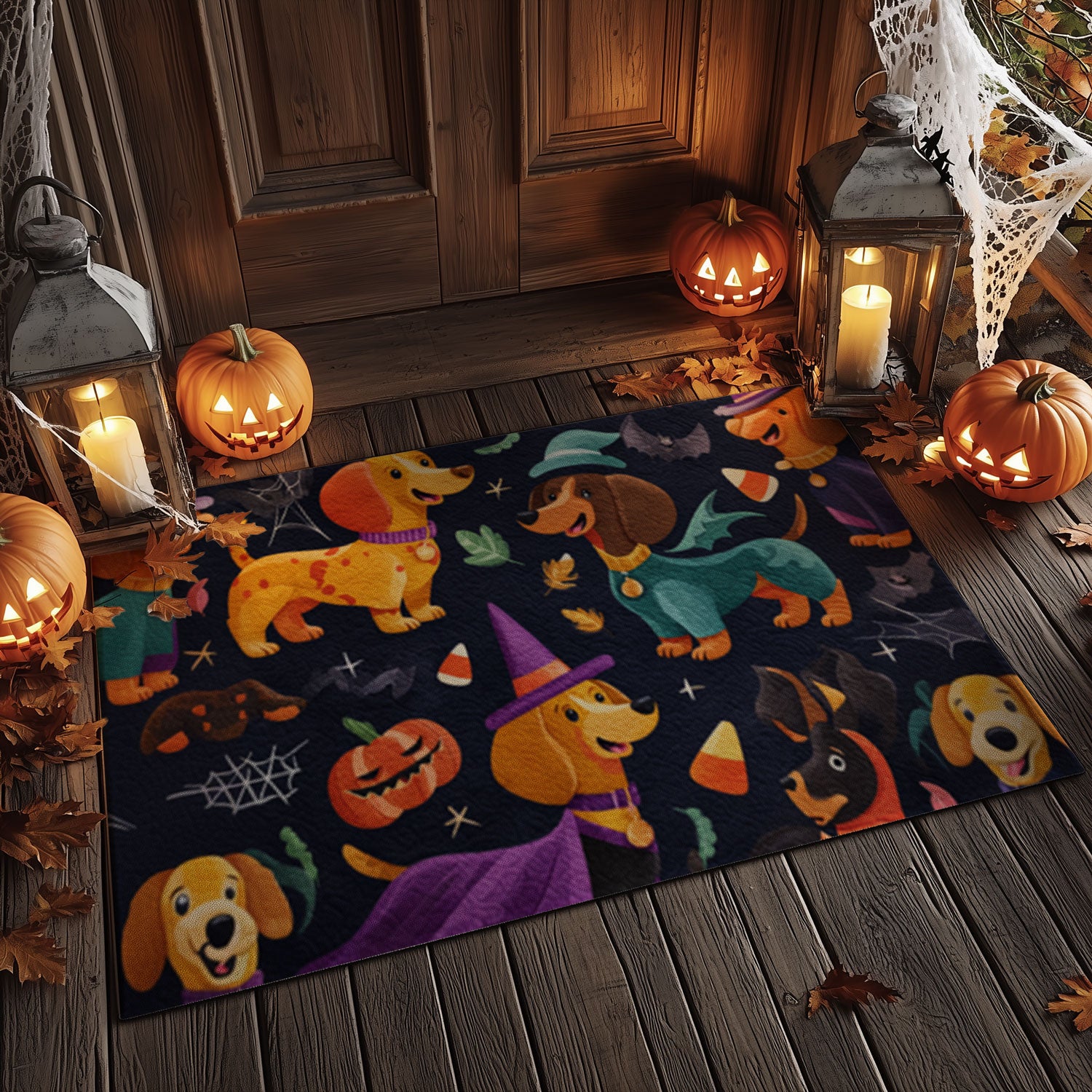 Dachshund Halloween Costume Party Mat