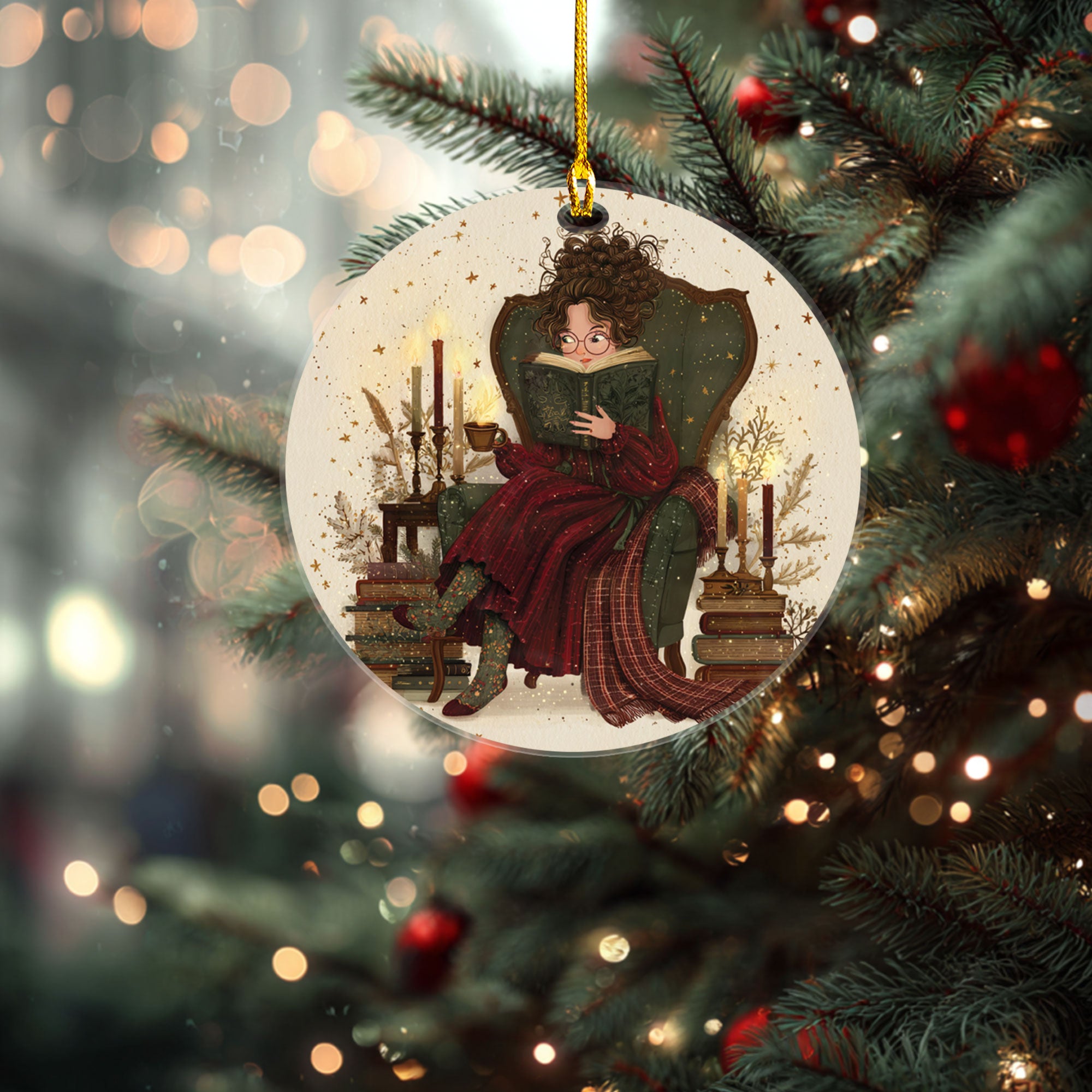 Elegant Victorian Reader Christmas Decor - ORD9C001