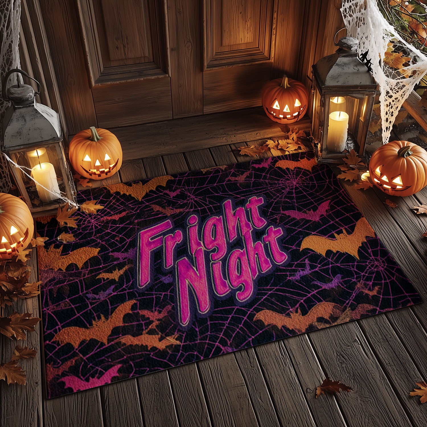 Fright Night Retro Halloween Doormat
