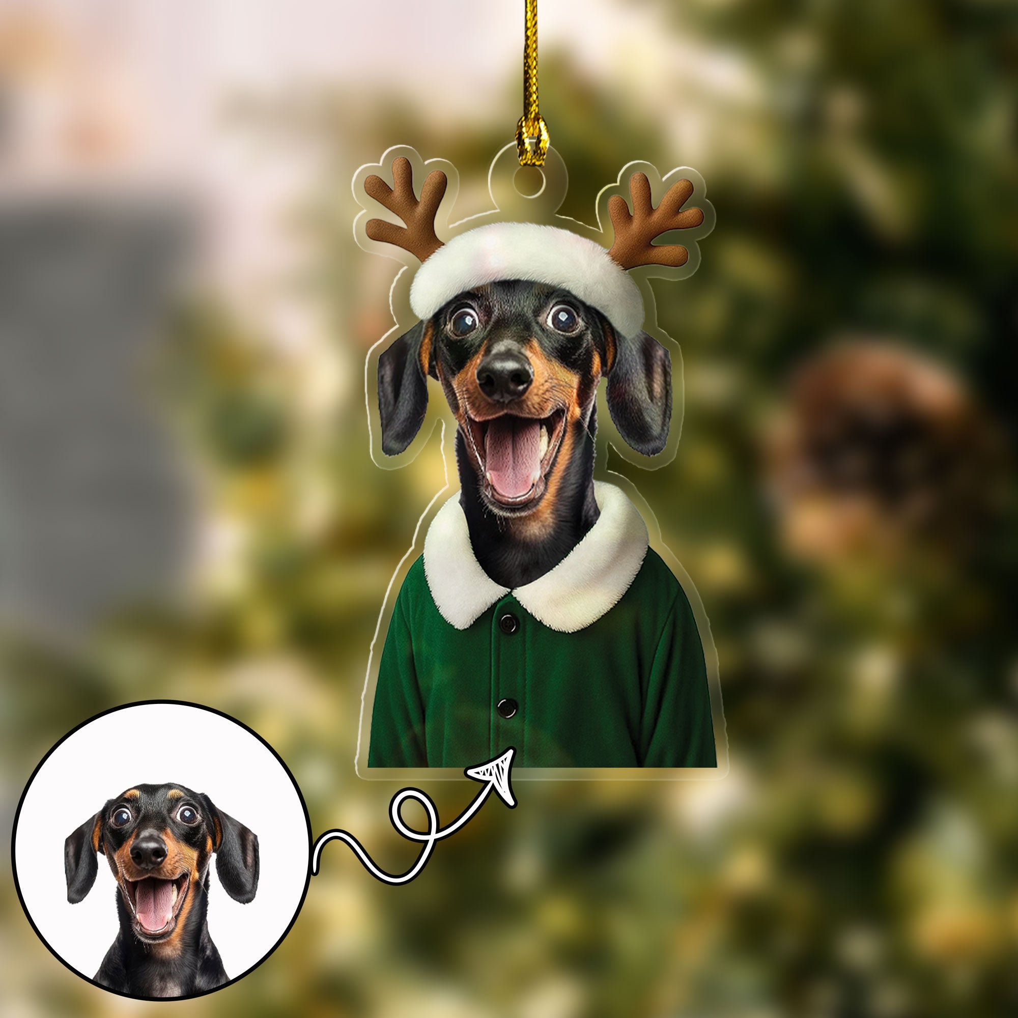 Hilarious Custom Pet Costume Christmas Ornament