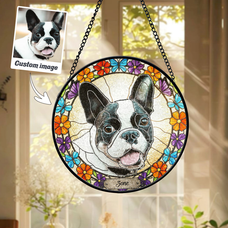 Jewel Tone Butterfly Dog Art Suncatcher - SPETCD1C101