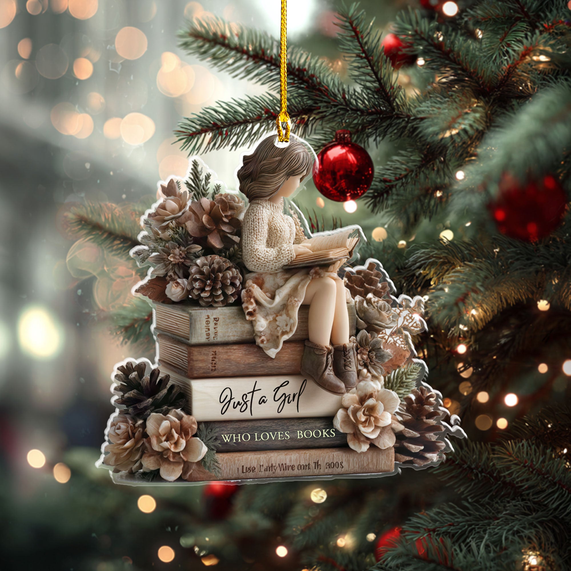Just a Girl Who Loves Books Ornament - ORD9C001
