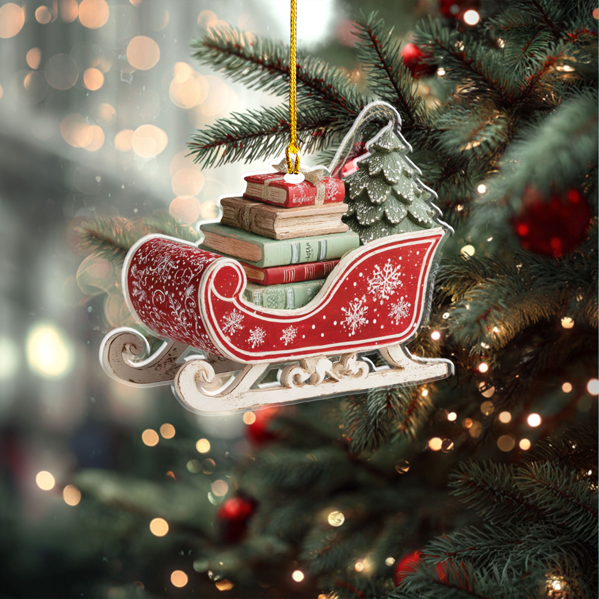 Magical Book Sleigh Christmas Decor - ORD9C001
