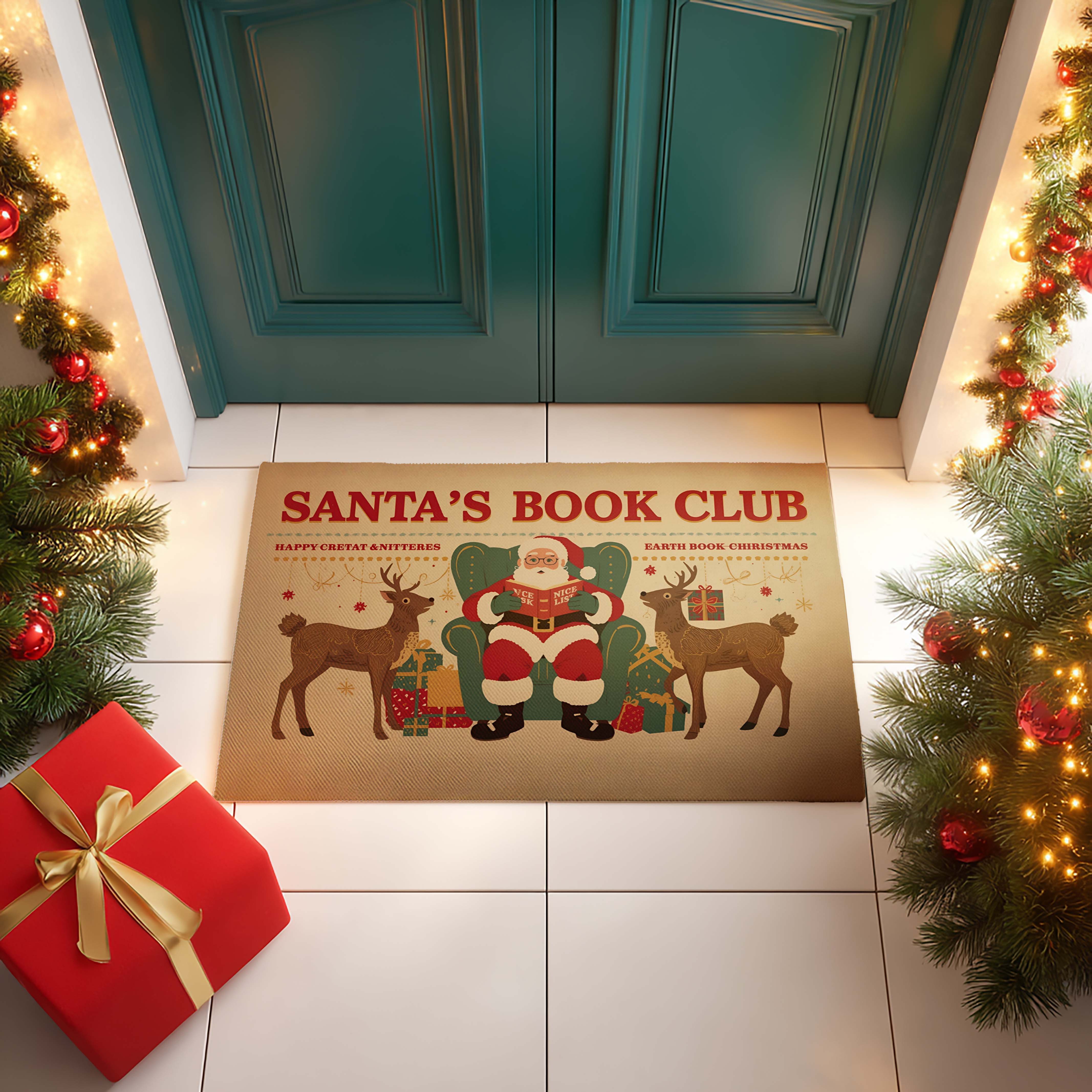 Santa's Book Club Doormat - DMRC003
