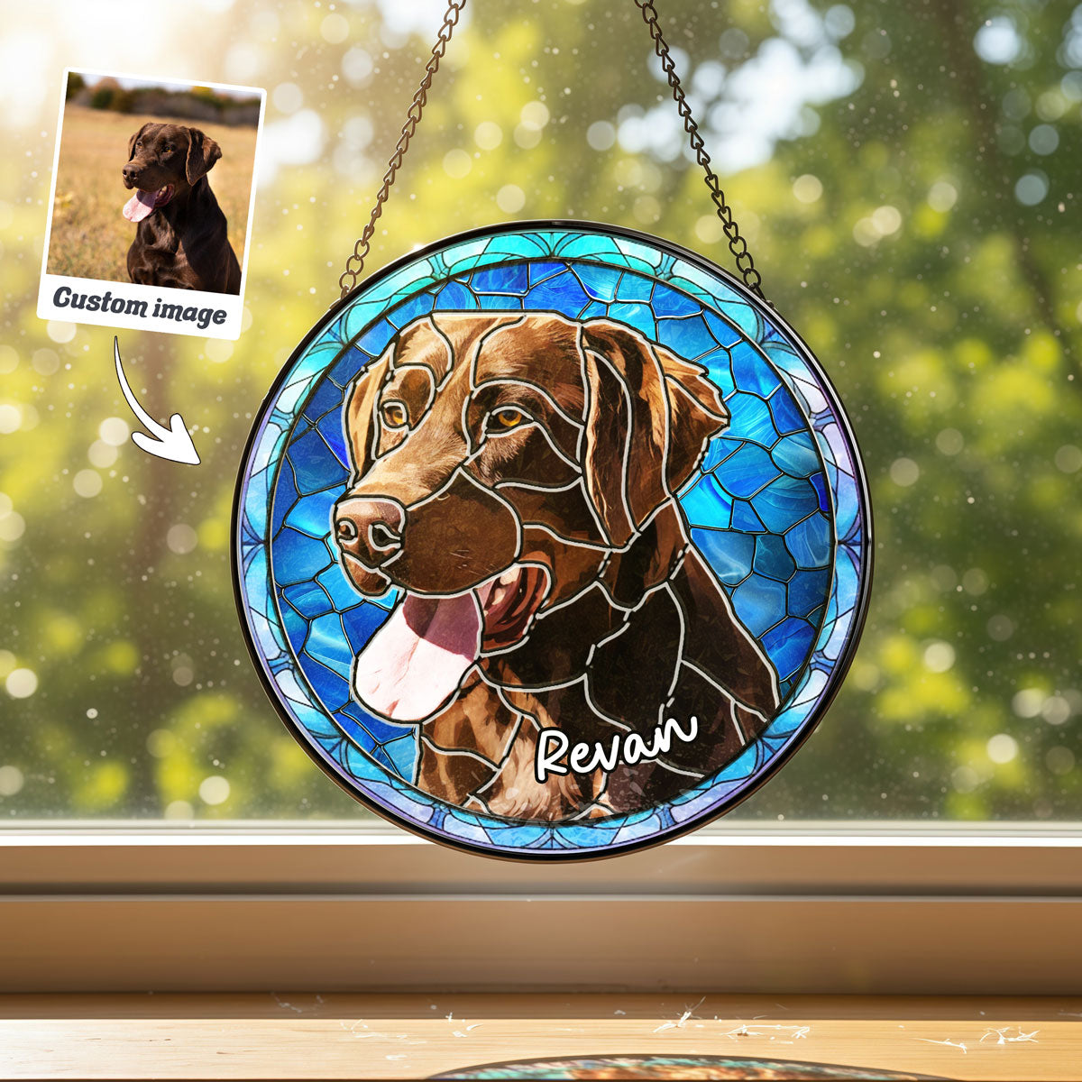 Ocean Mosaic Pet Portrait Suncatcher - SPETCD1C101