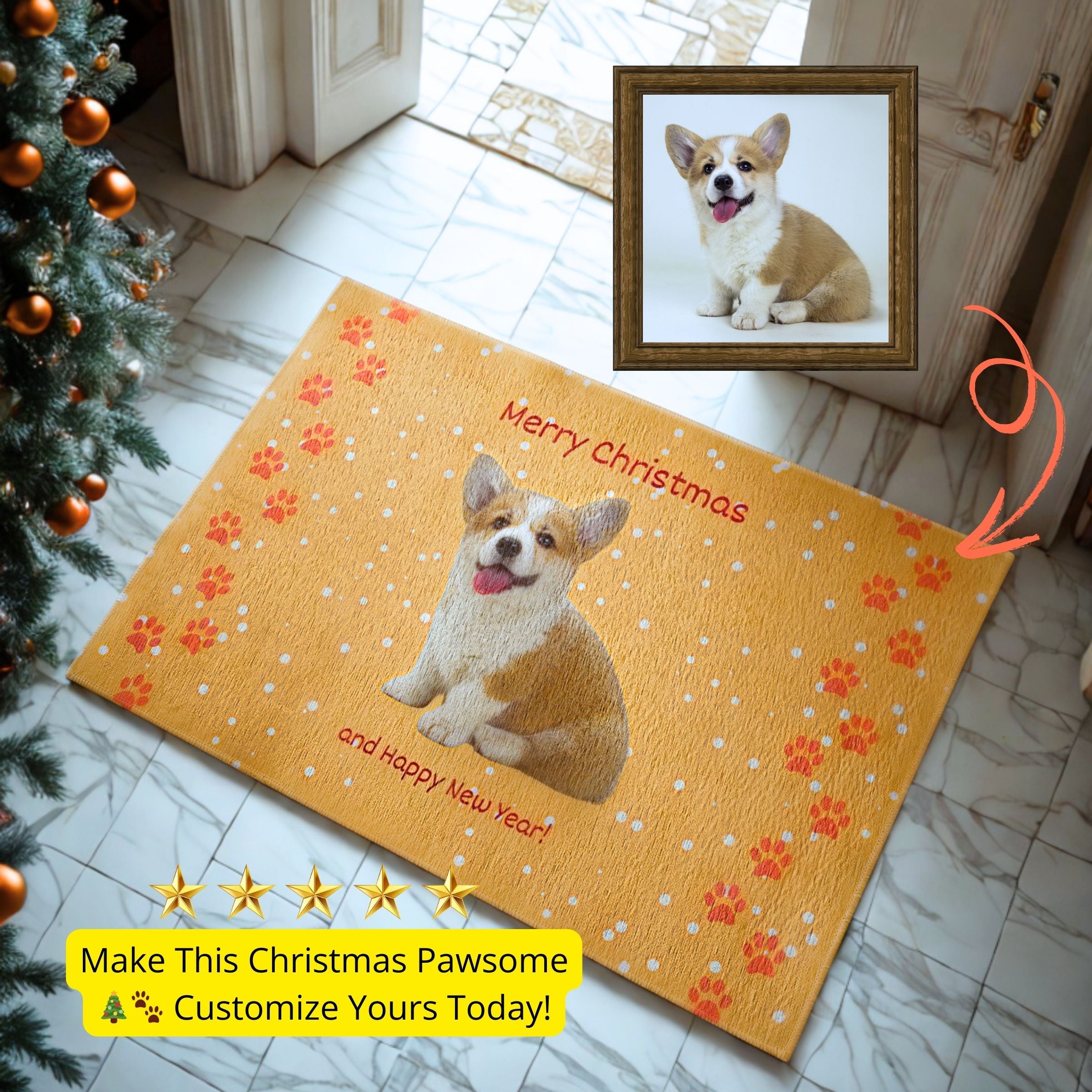 Pawsitively Festive Custom Doormat