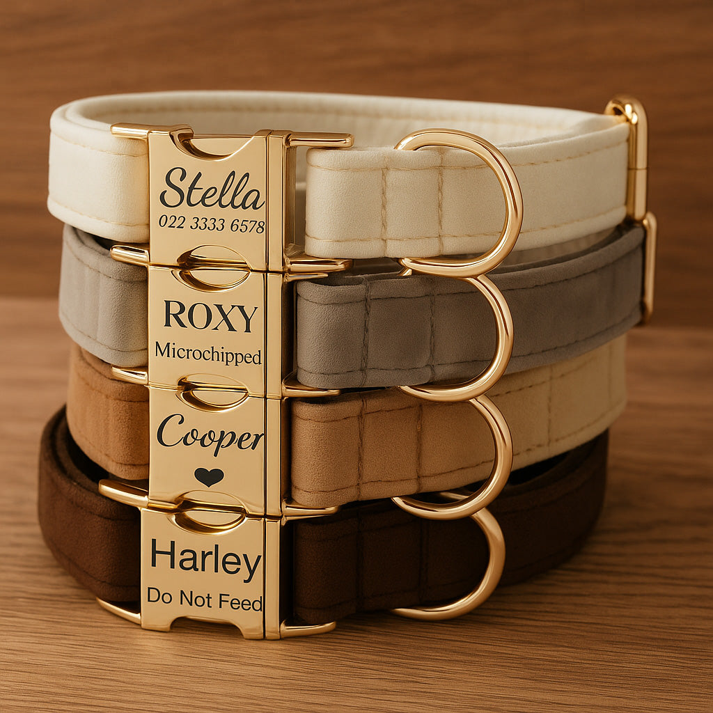 Personalised Dog Collar Leash Set with Bow