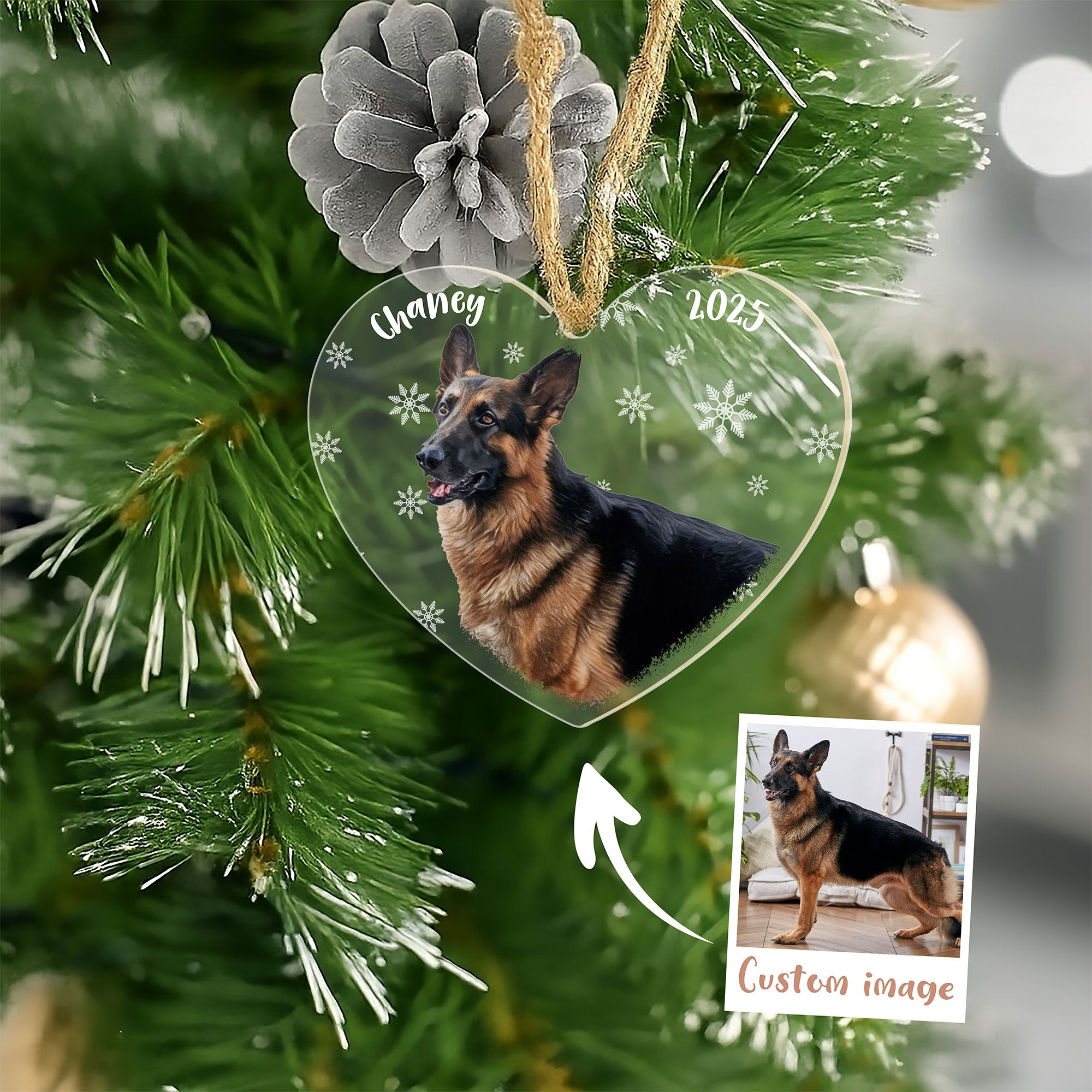 Personalized Pet Photo Snowflakes Ornament
