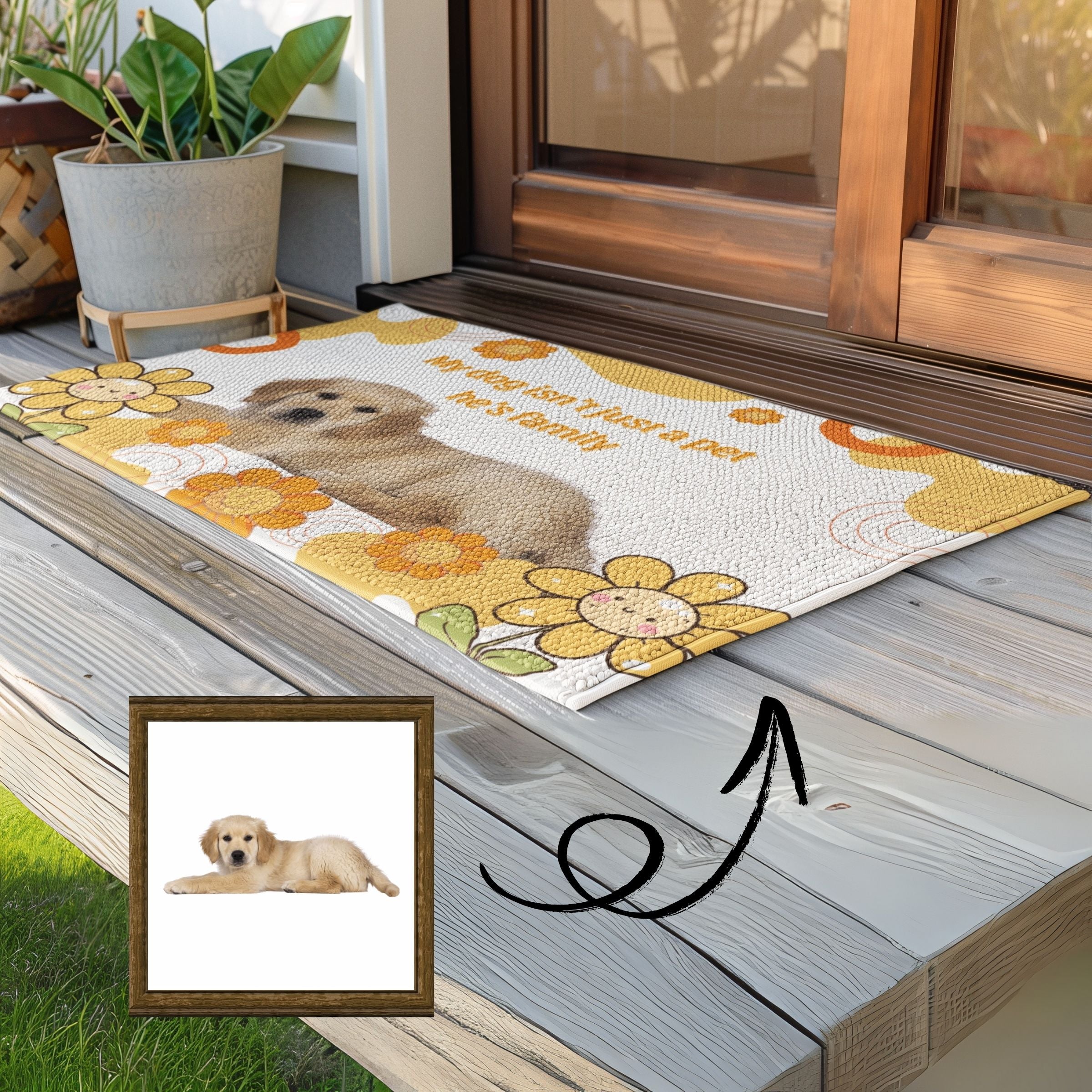 Personalized Dog Mat - Dog is Family Quote