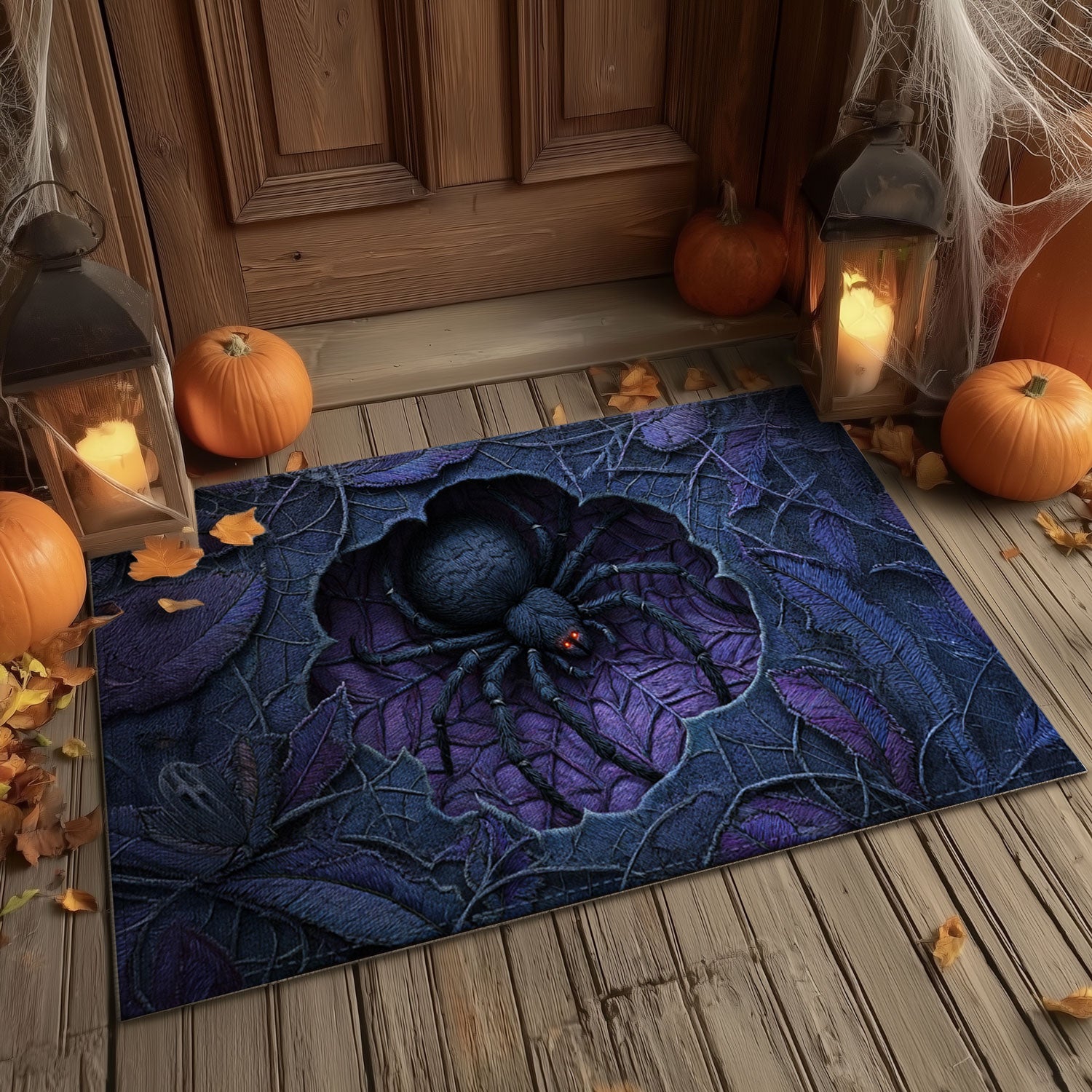Realistic 3D Spider Illusion Doormat