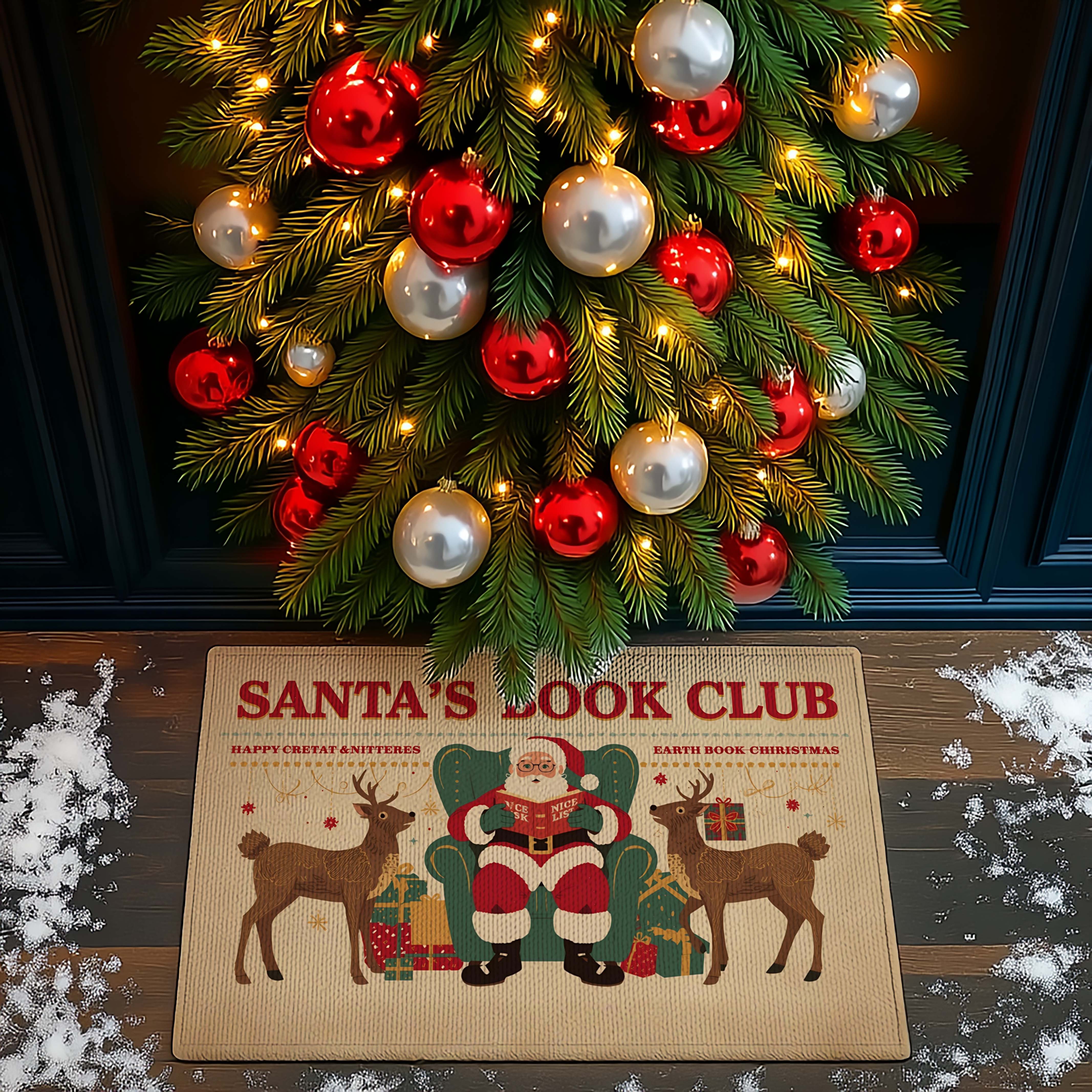 Santa's Book Club Doormat - DMRC003