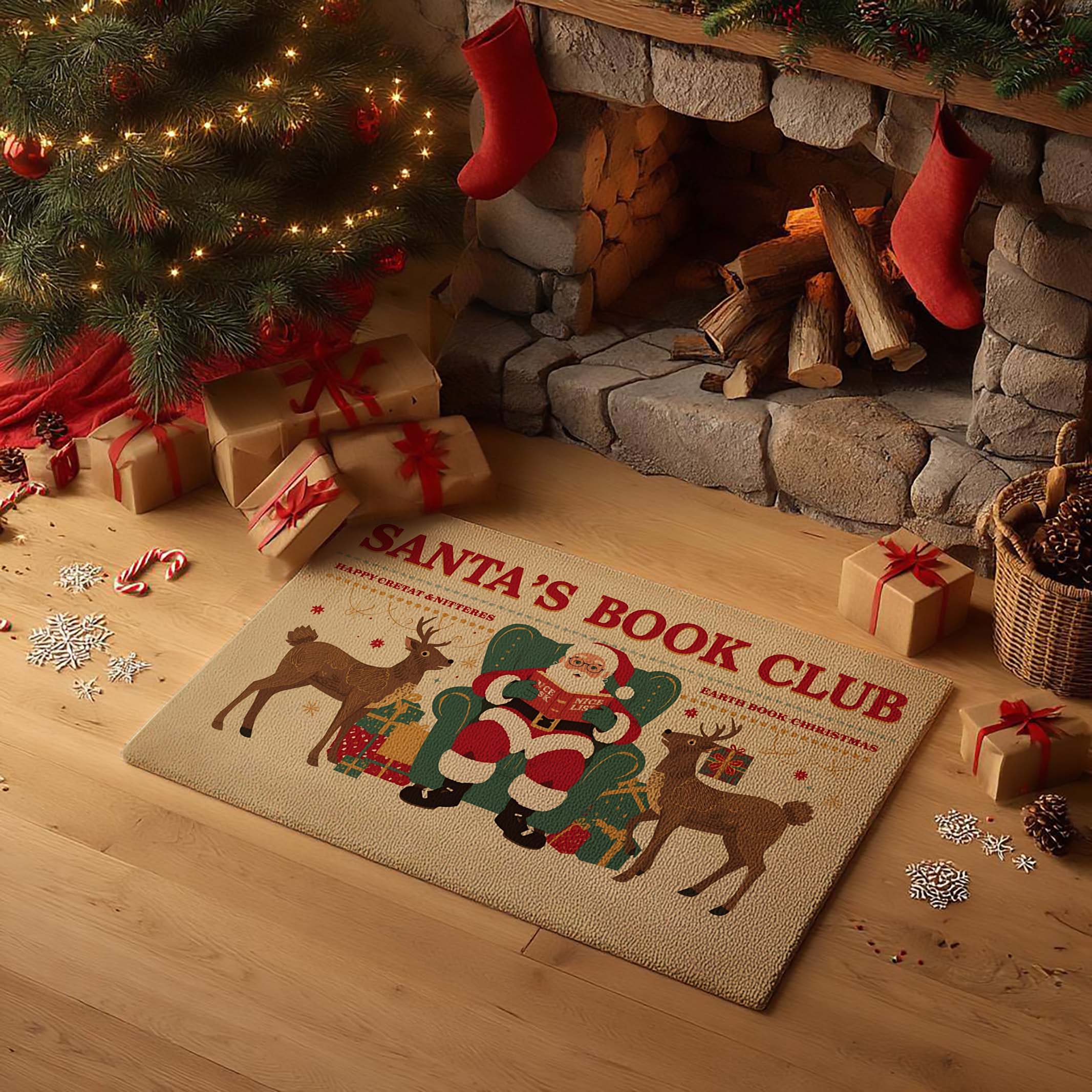 Santa's Book Club Doormat - DMRC003