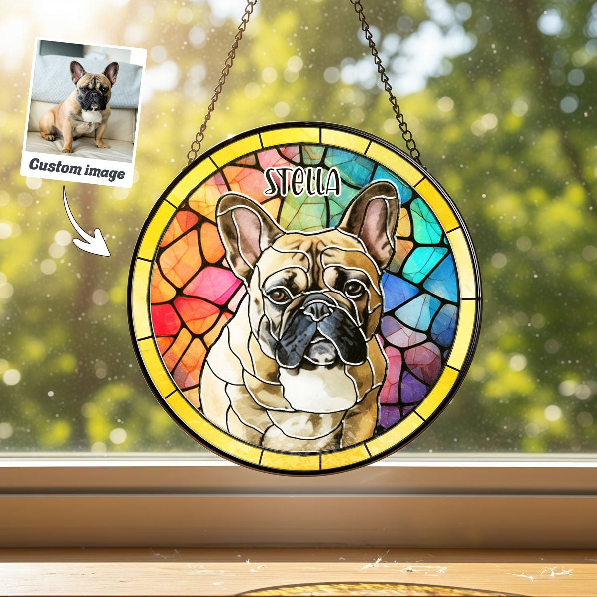 Spectrum Stained Custom Pet Face Suncatcher - SPETCD1C101