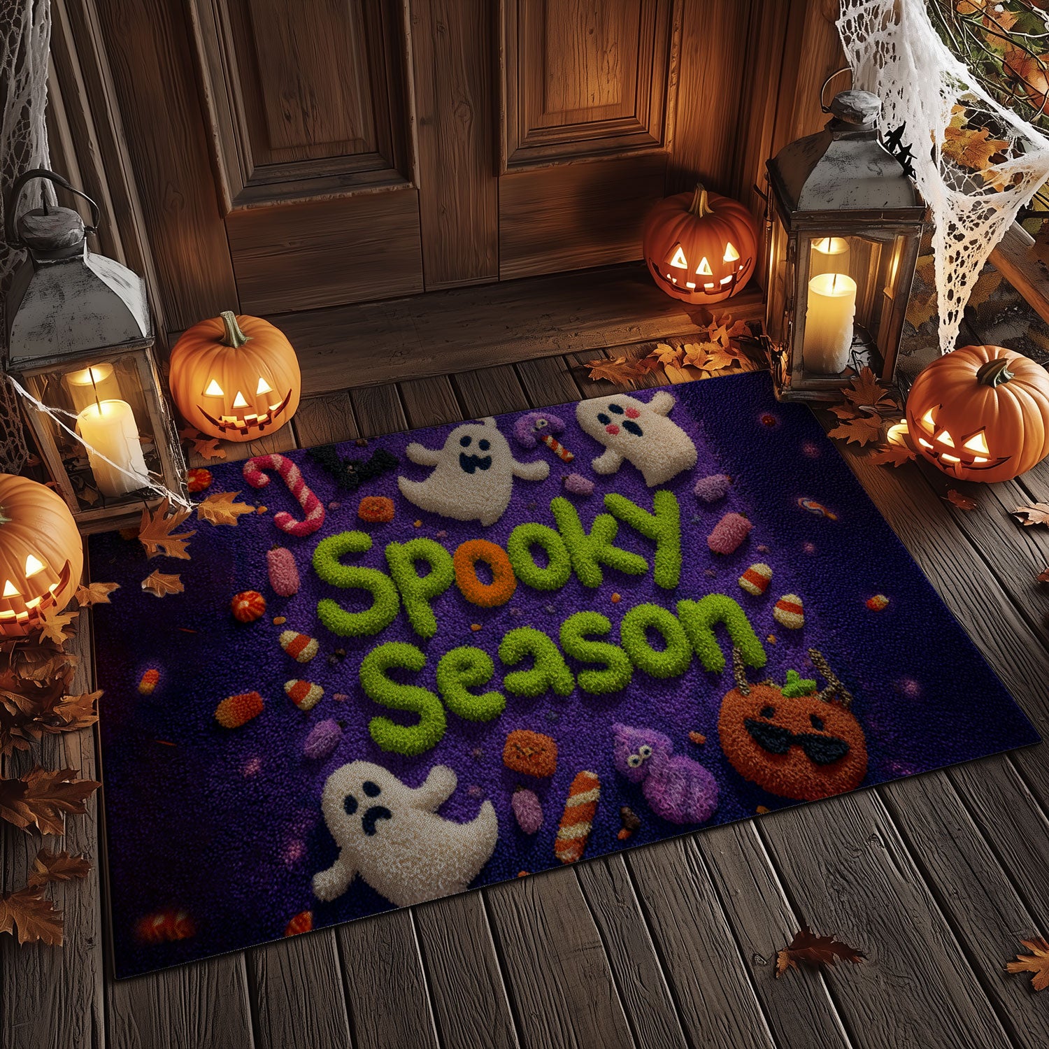 "Spooky Season" Vibrant Green Text