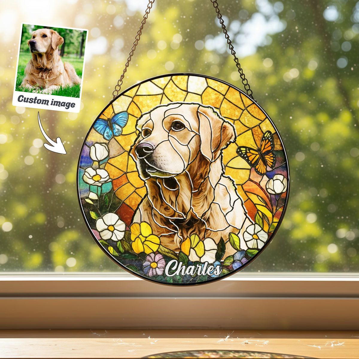 Suncatcher Golden Field Butterfly Art Panel - SPETCD1C101