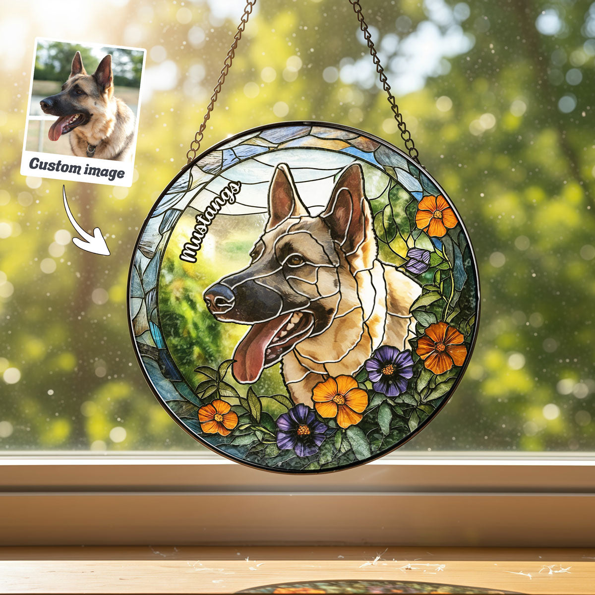 Suncatcher Wildflower Stained Custom Pet Face - SPETCD1C101