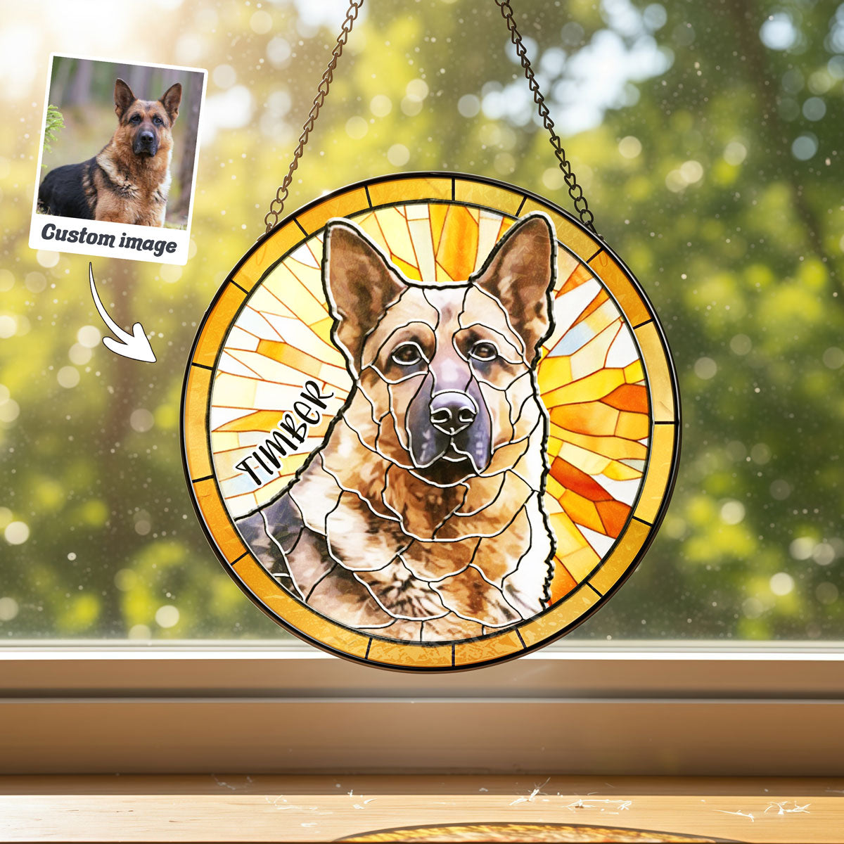 Sunrise Mosaic Pet Portrait Suncatcher - SPETCD1C101