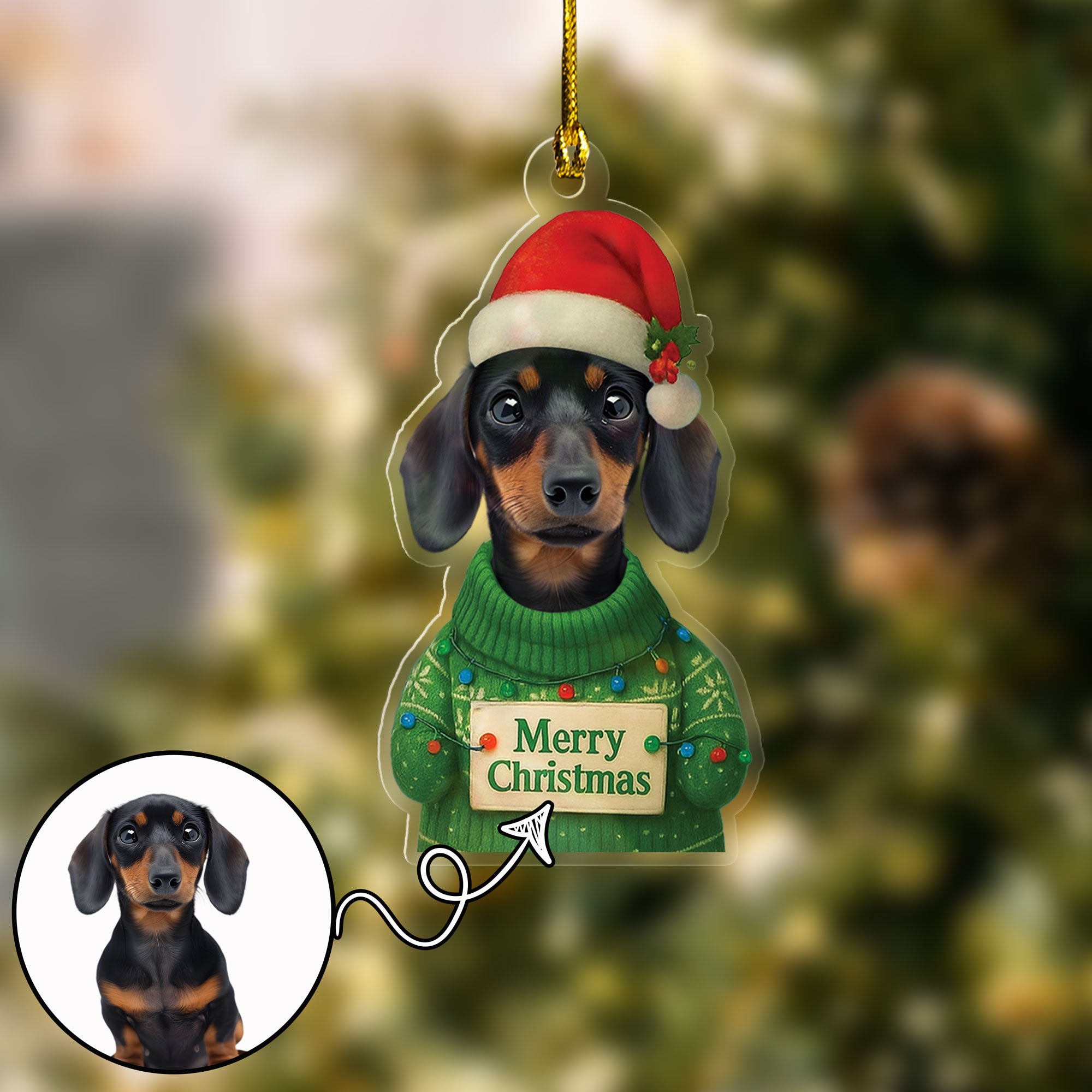 Traditional Style Custom Dog/Cat Photo Christmas Gift