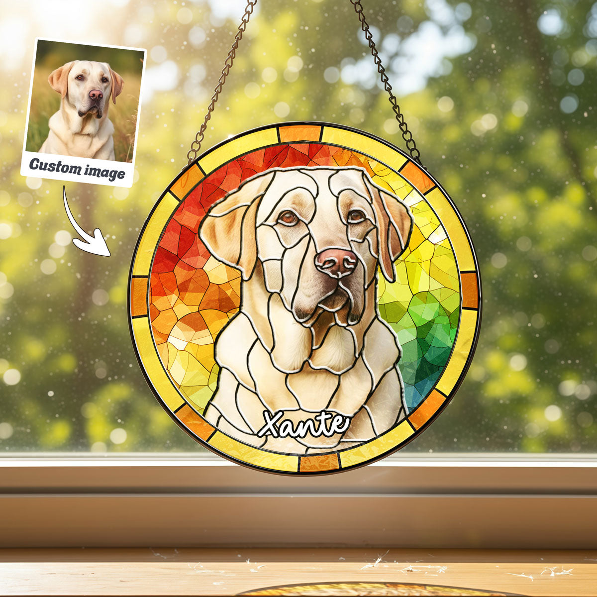Vibrant Spectrum Custom Pet Face Suncatcher - SPETCD1C101