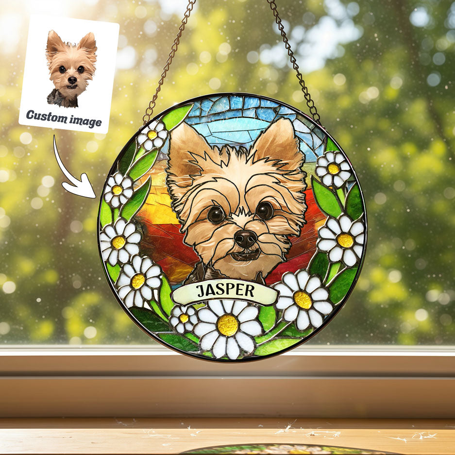 Vibrant White & Green Floral Suncatcher - SPETCD1C101