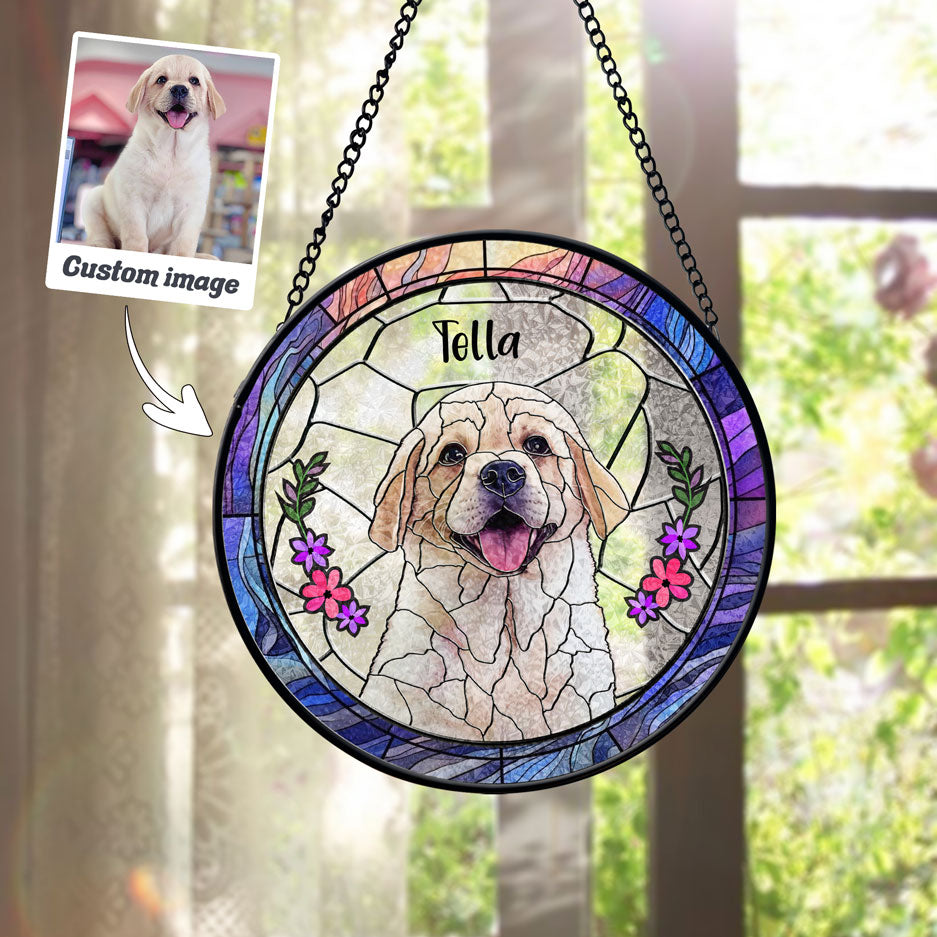 Violet Border Lab Art Suncatcher - SPETCD1C101