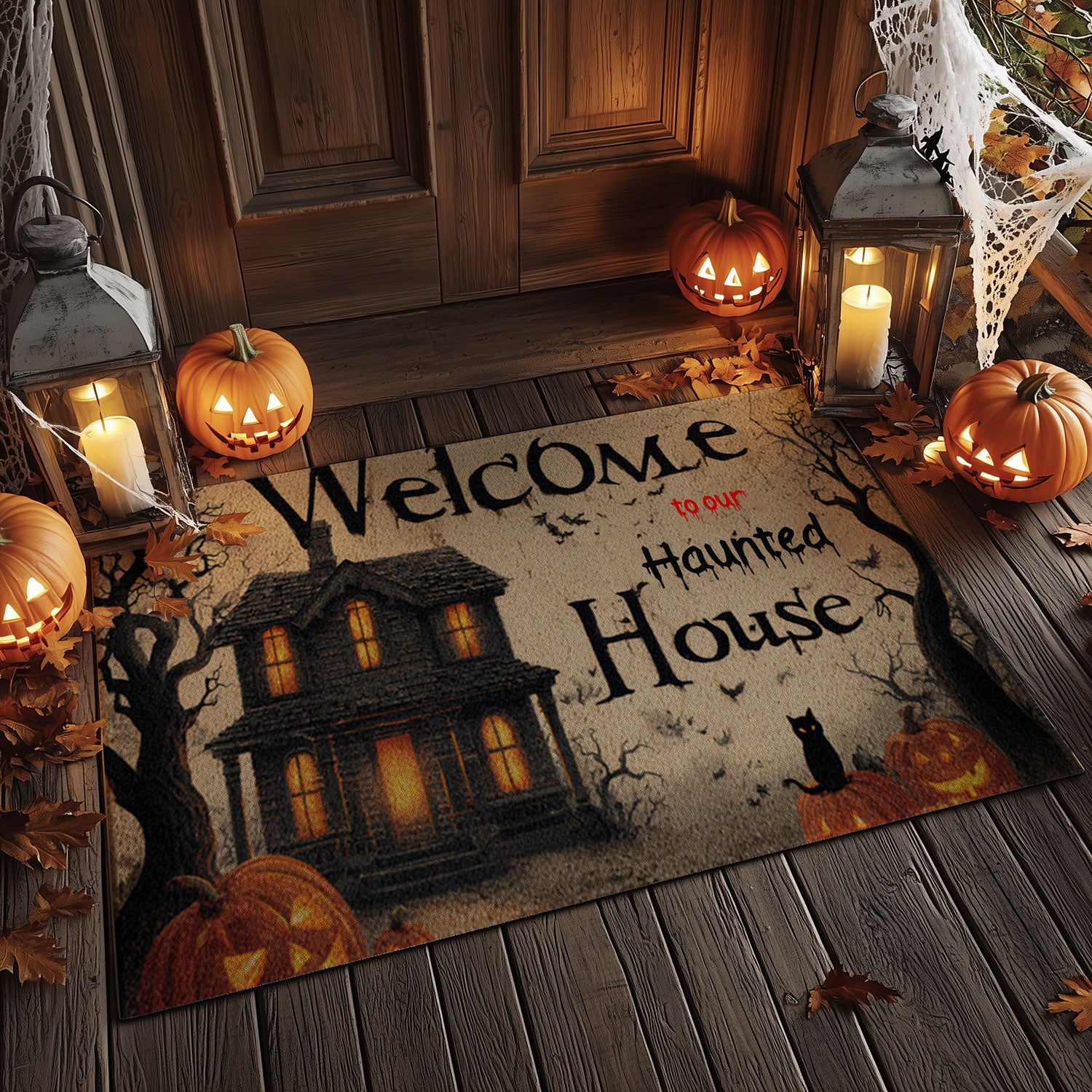 "WelcomeTo Our Haunted House" Doormat