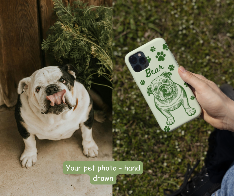Hand Drawn Pet Portrait Case