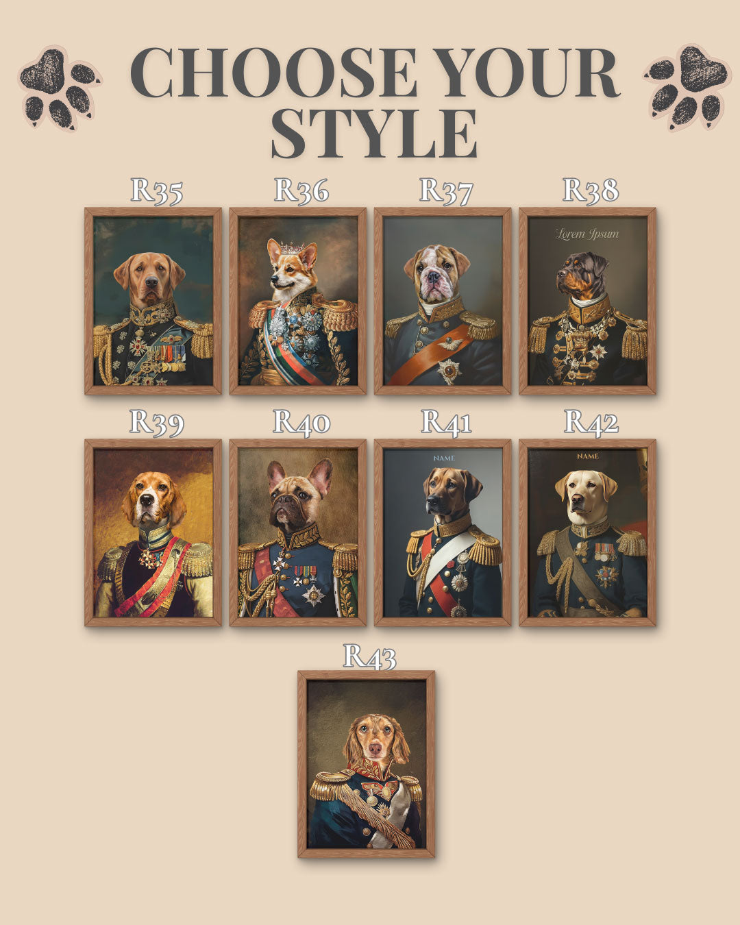 Royal Pet Portrait – Custom Vintage Artwork