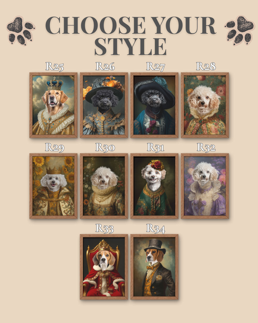 Royal Pet Portrait – Custom Vintage Artwork