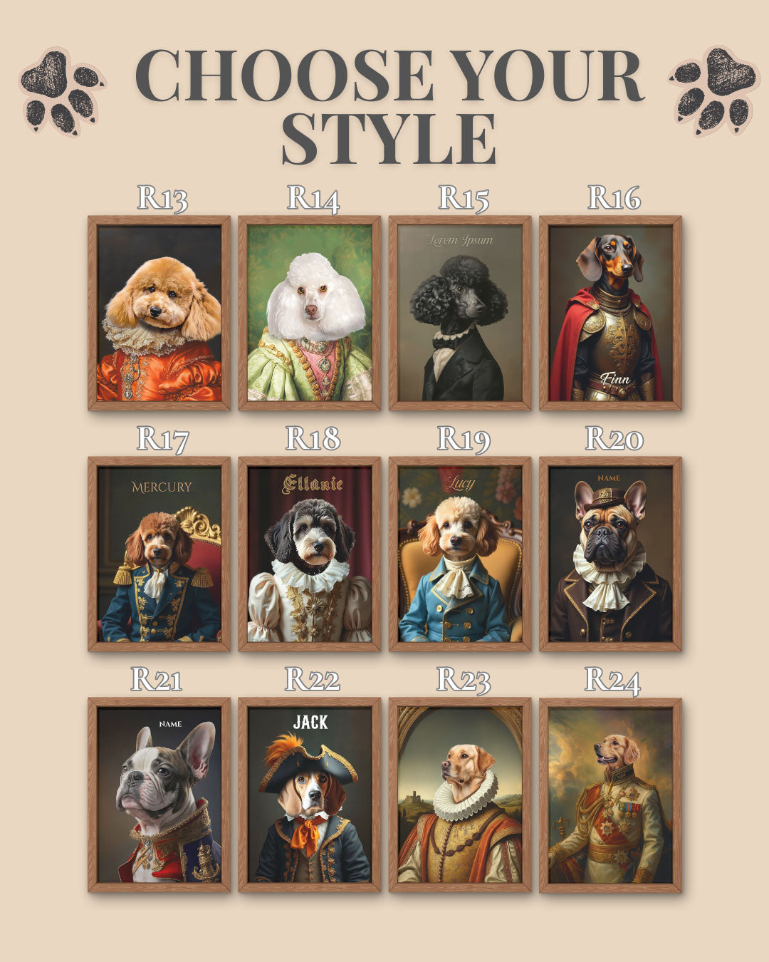 Royal Pet Portrait – Custom Vintage Artwork