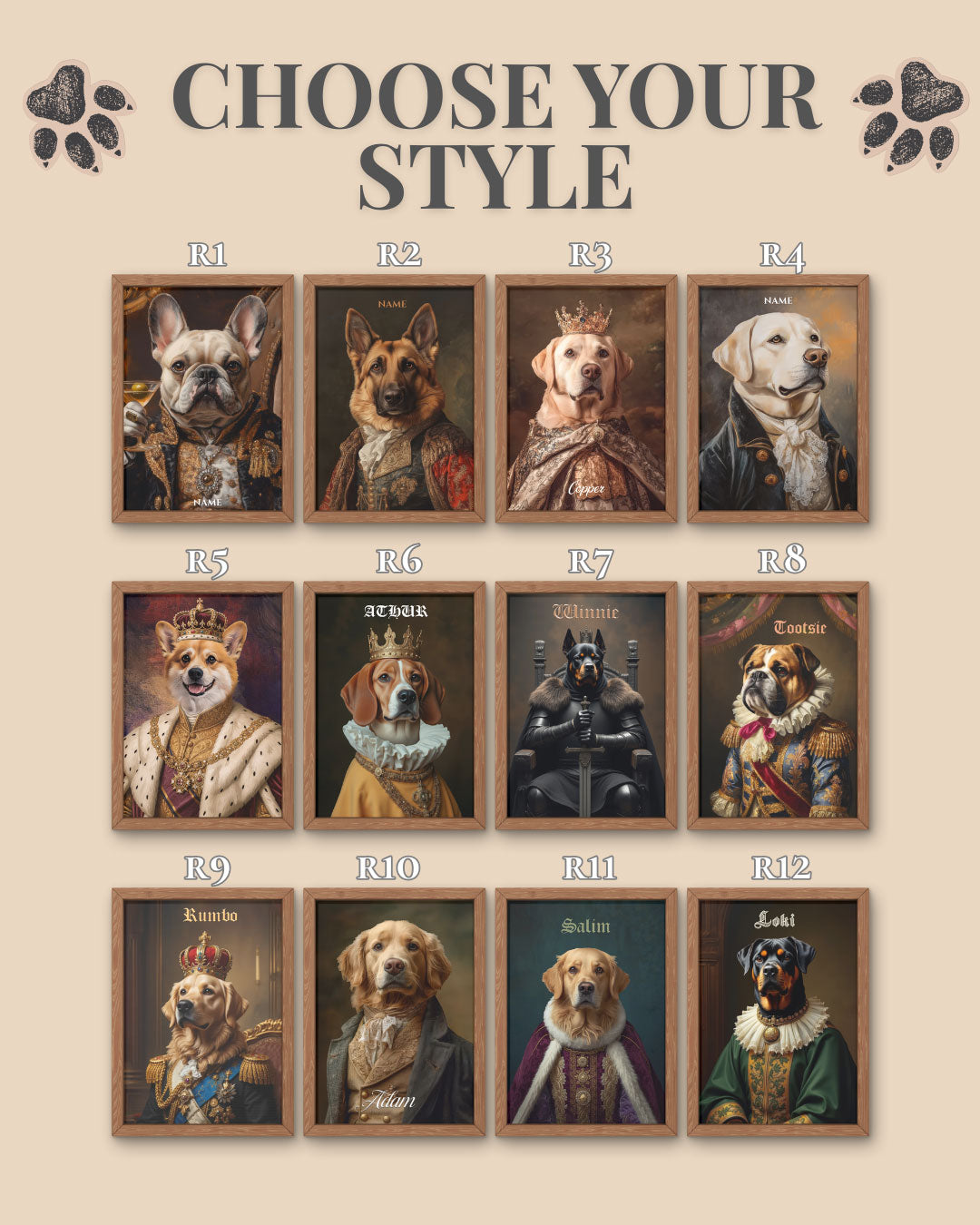 Royal Pet Portrait – Custom Vintage Artwork