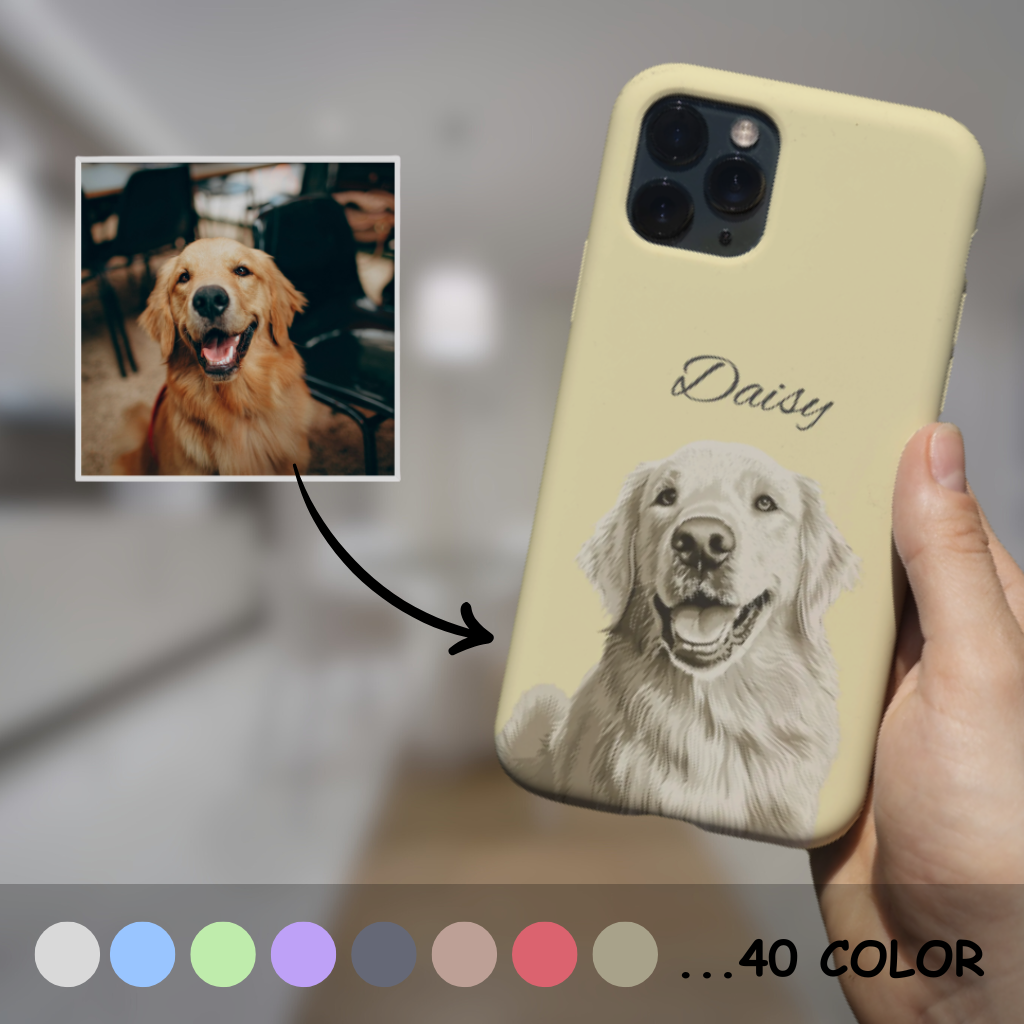 Hand Drawn Pet Portrait Case