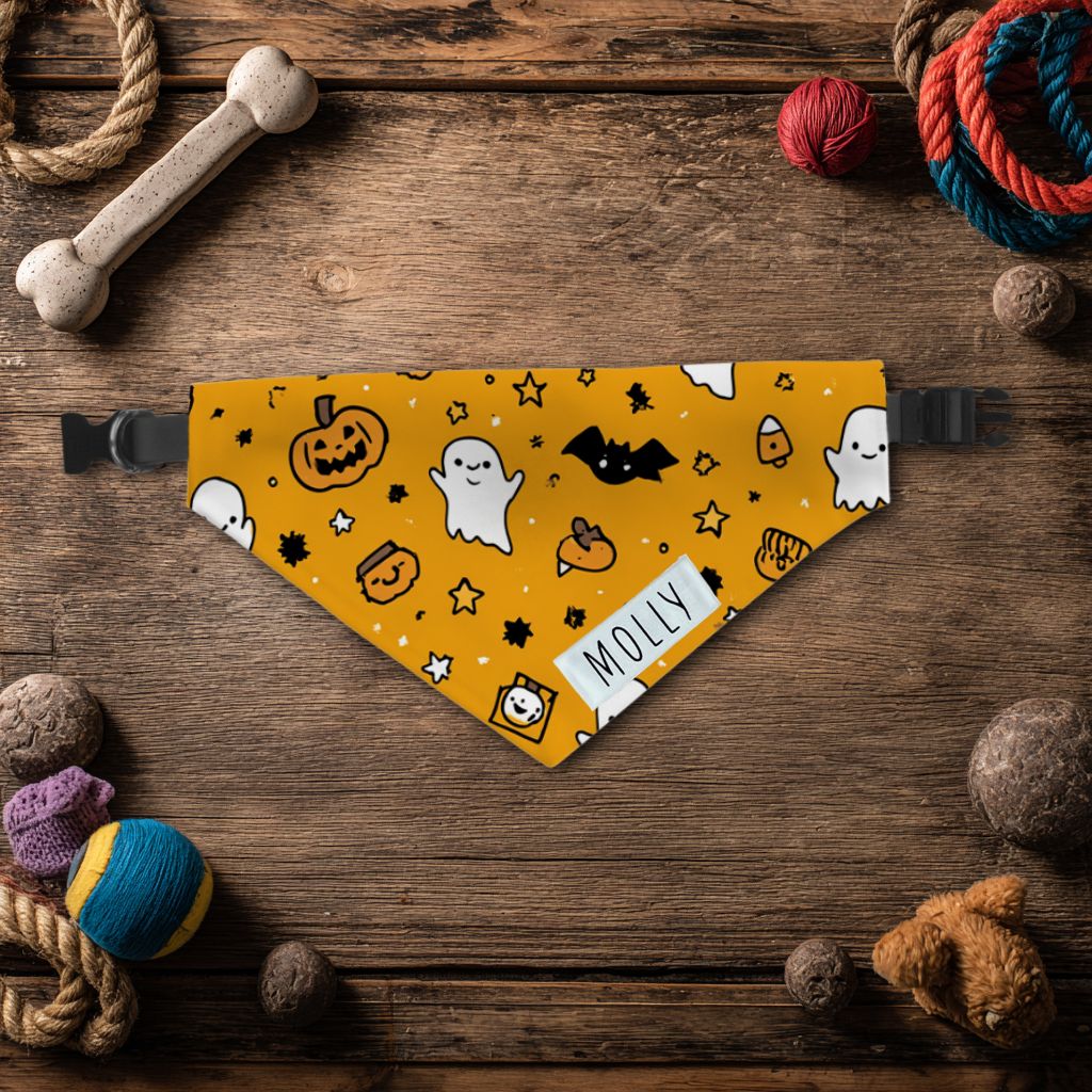 Custom Halloween Dog Bandana with Buckle