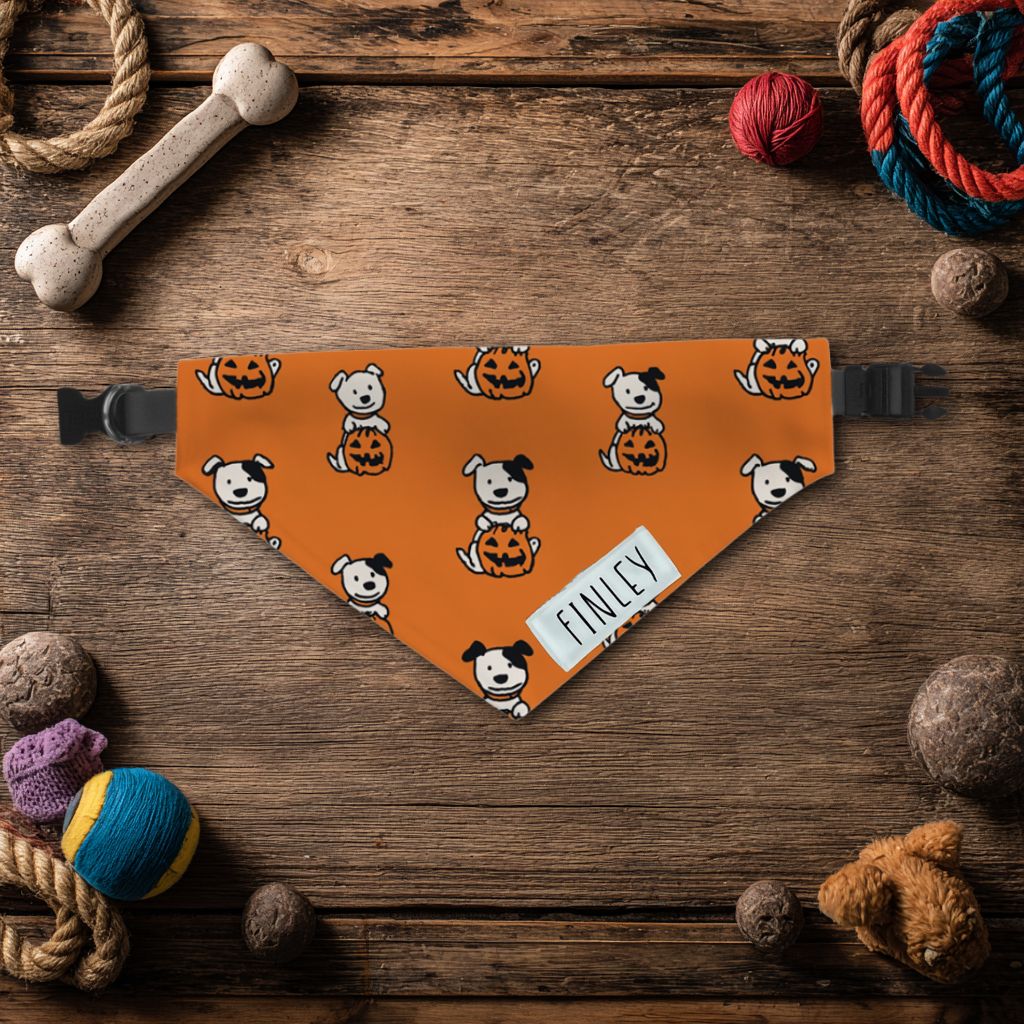 Custom Halloween Dog Bandana with Buckle
