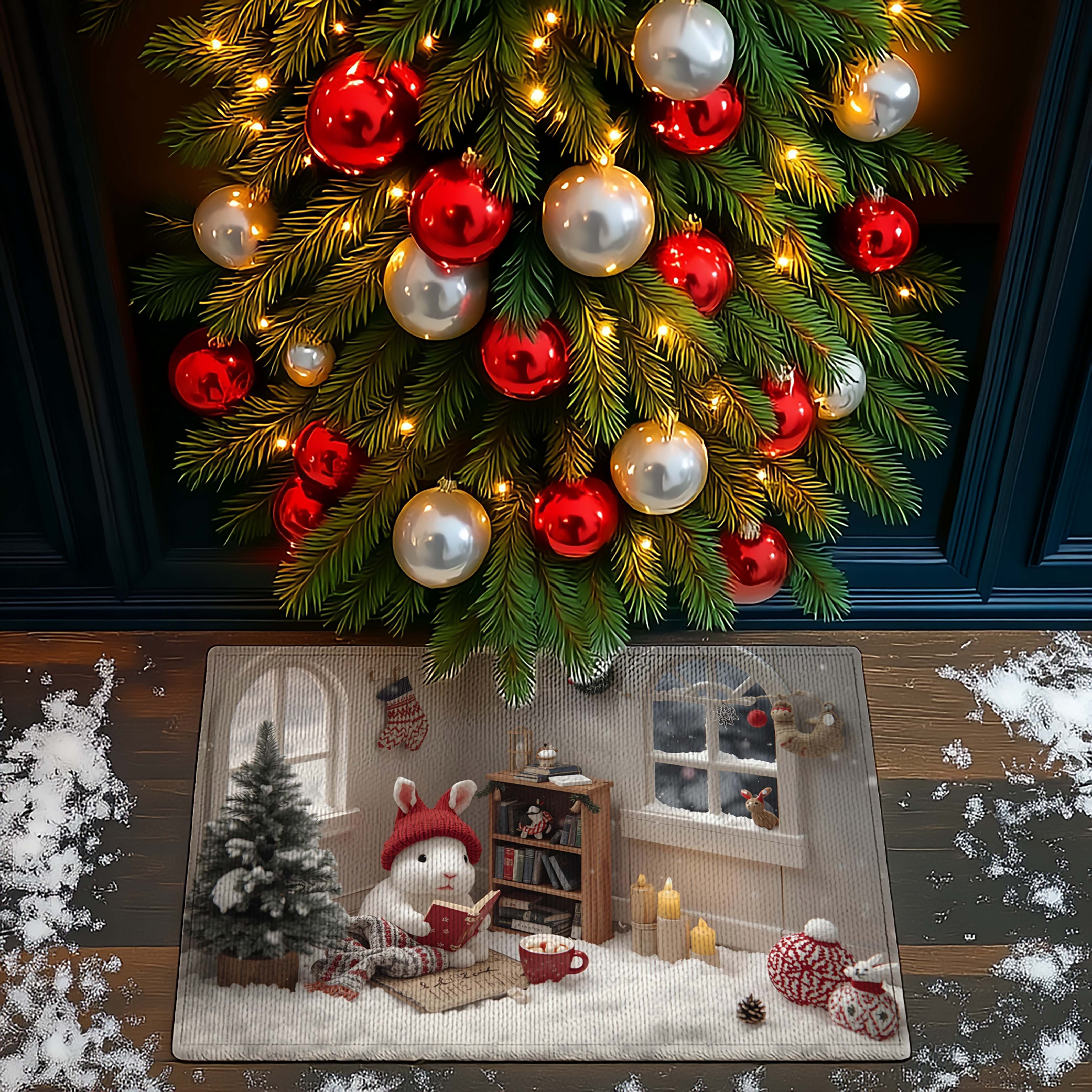 Bunny’s Winter Storytime Christmas Doormat - DMRC003