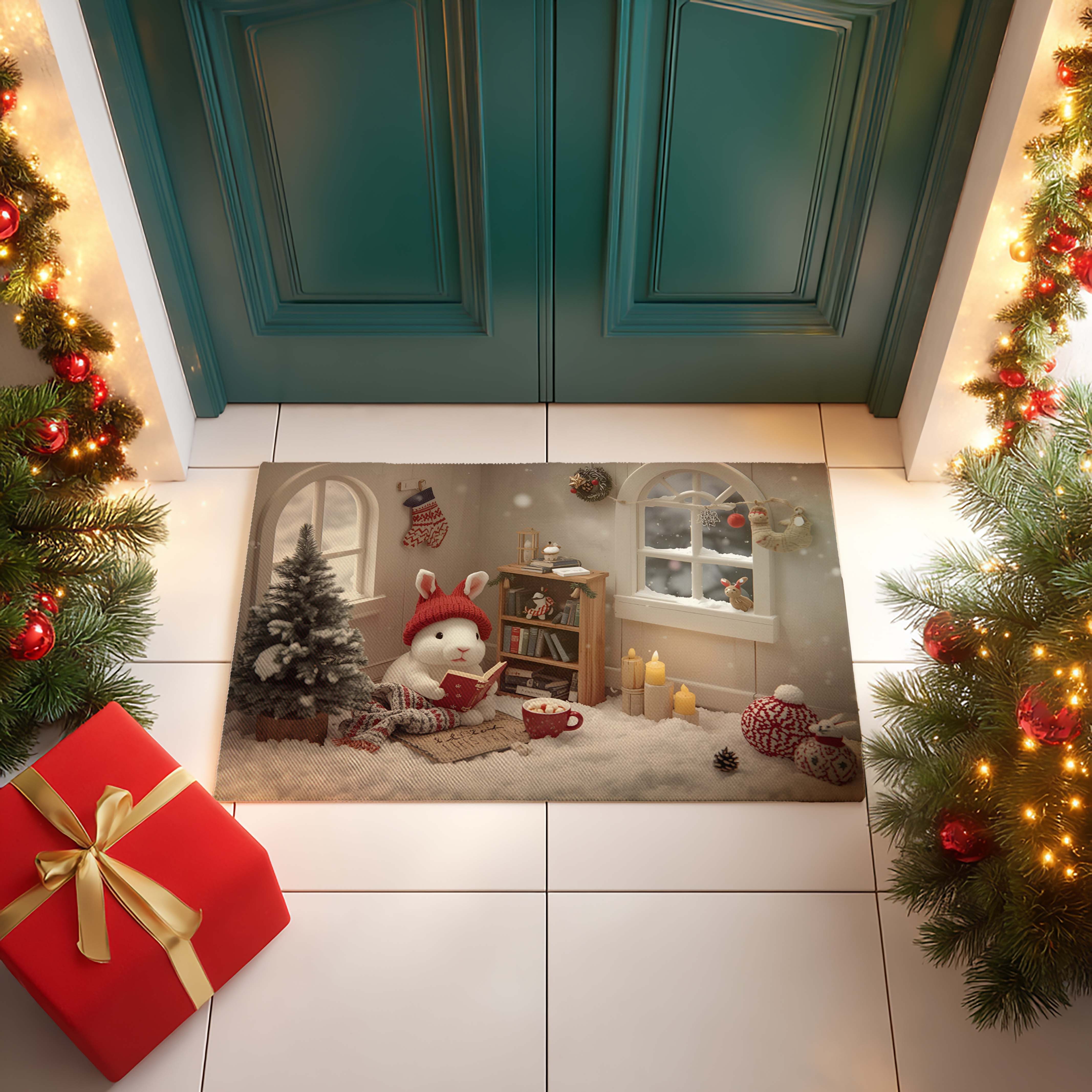 Bunny’s Winter Storytime Christmas Doormat - DMRC003