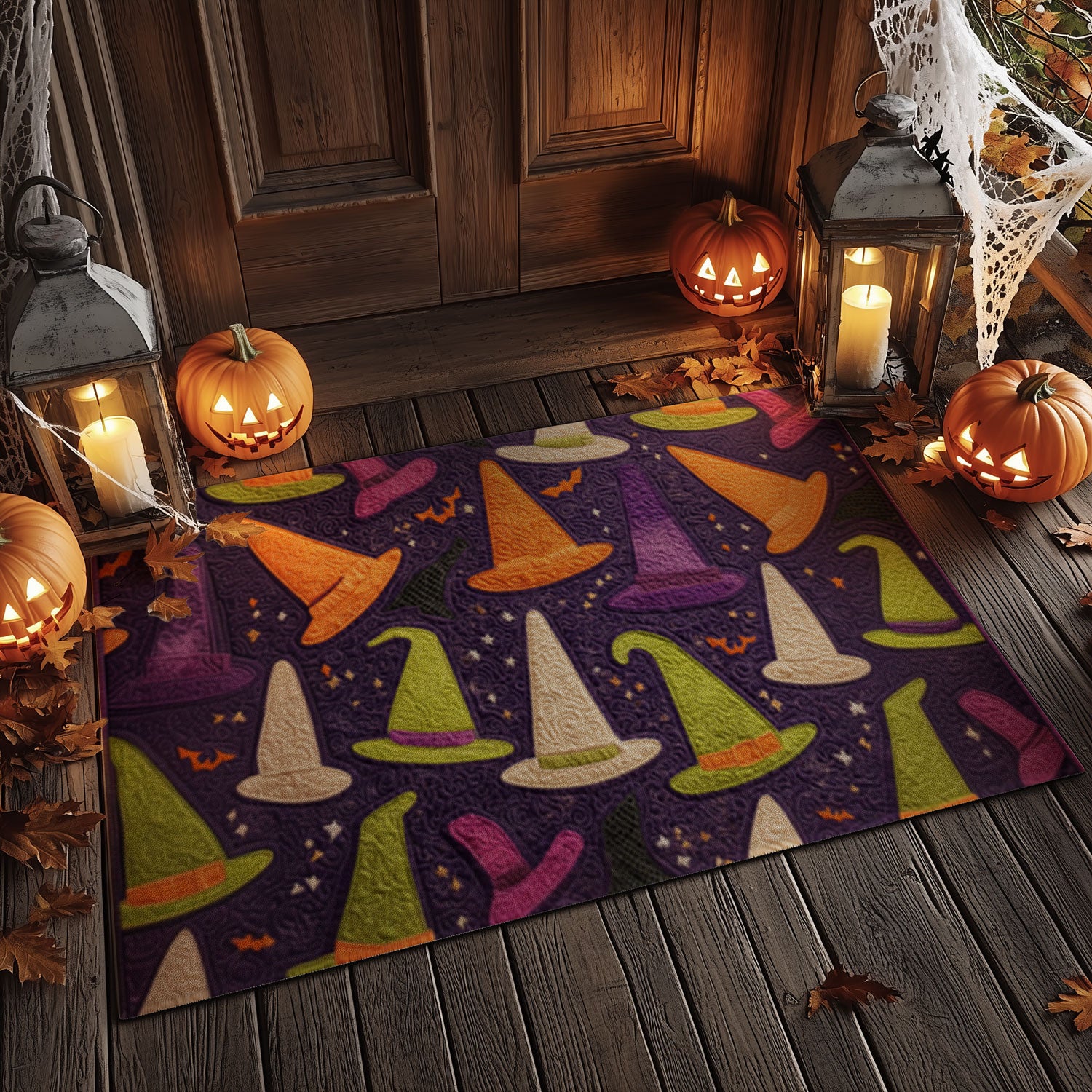 Classic Halloween Witch Hat Welcome Mat | Spooky Mat