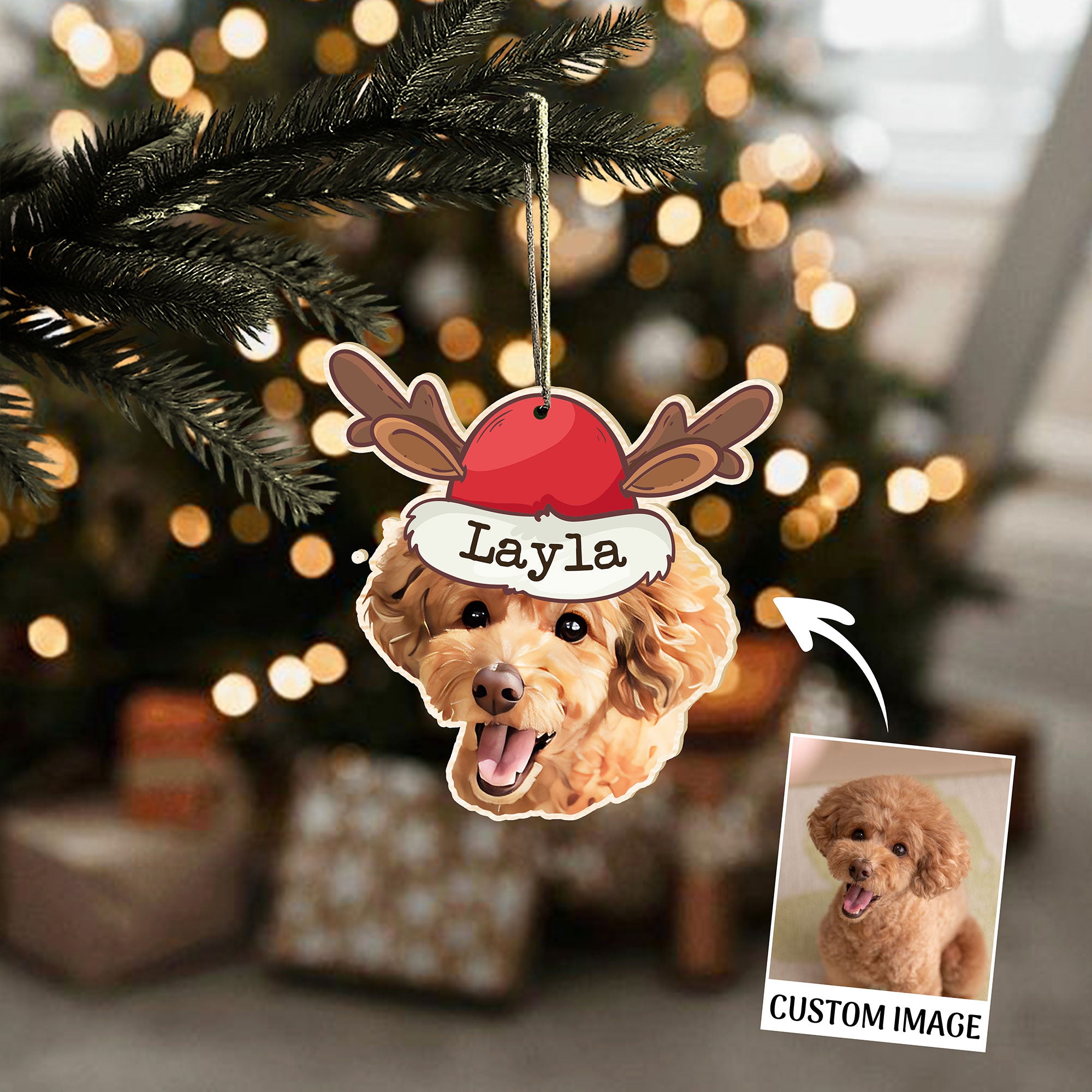 Custom Pet Reindeer Christmas Decoration Ornament