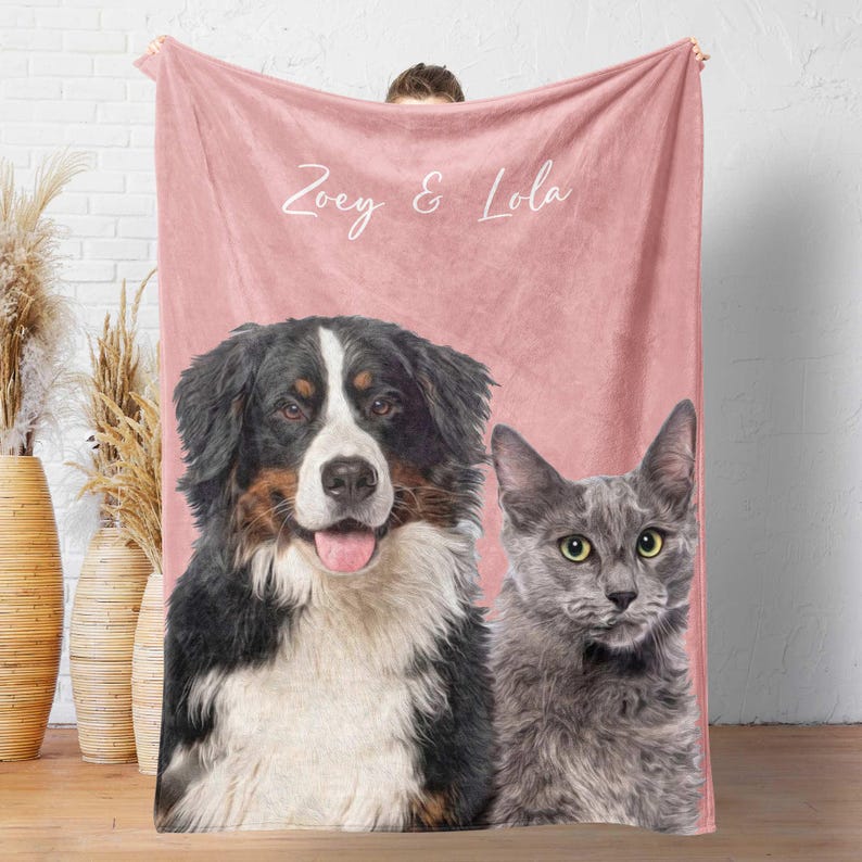 Custom Pet Blanket with Your Pet's Photo