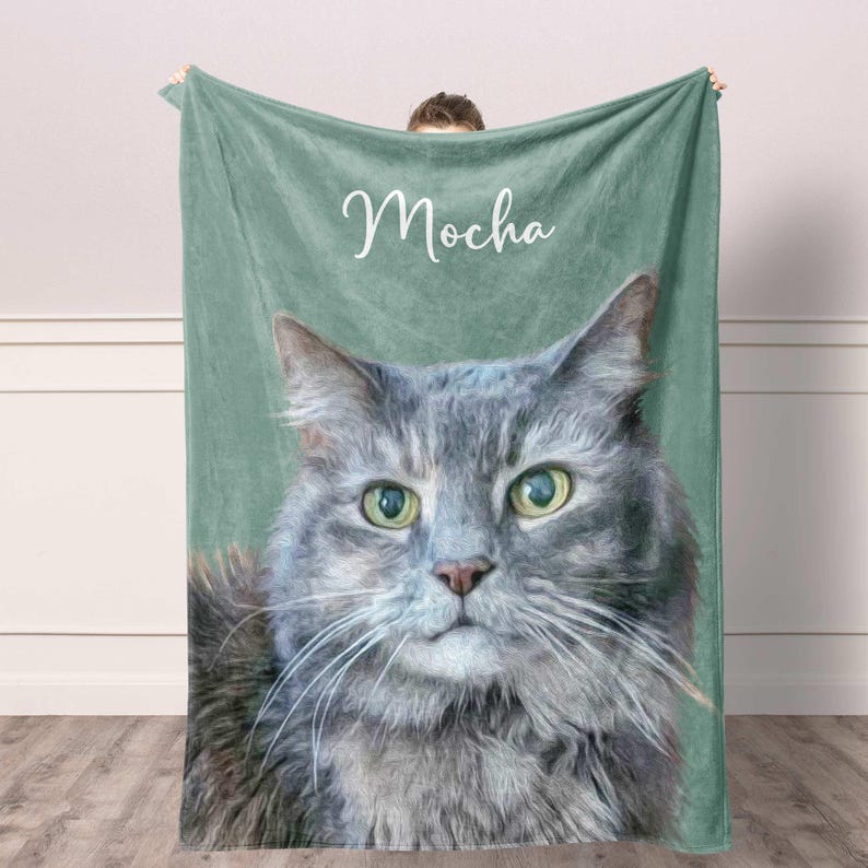 Custom Pet Blanket with Your Pet's Photo