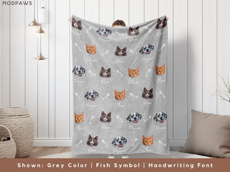 Custom Pet Blanket with Your Pet's Photo