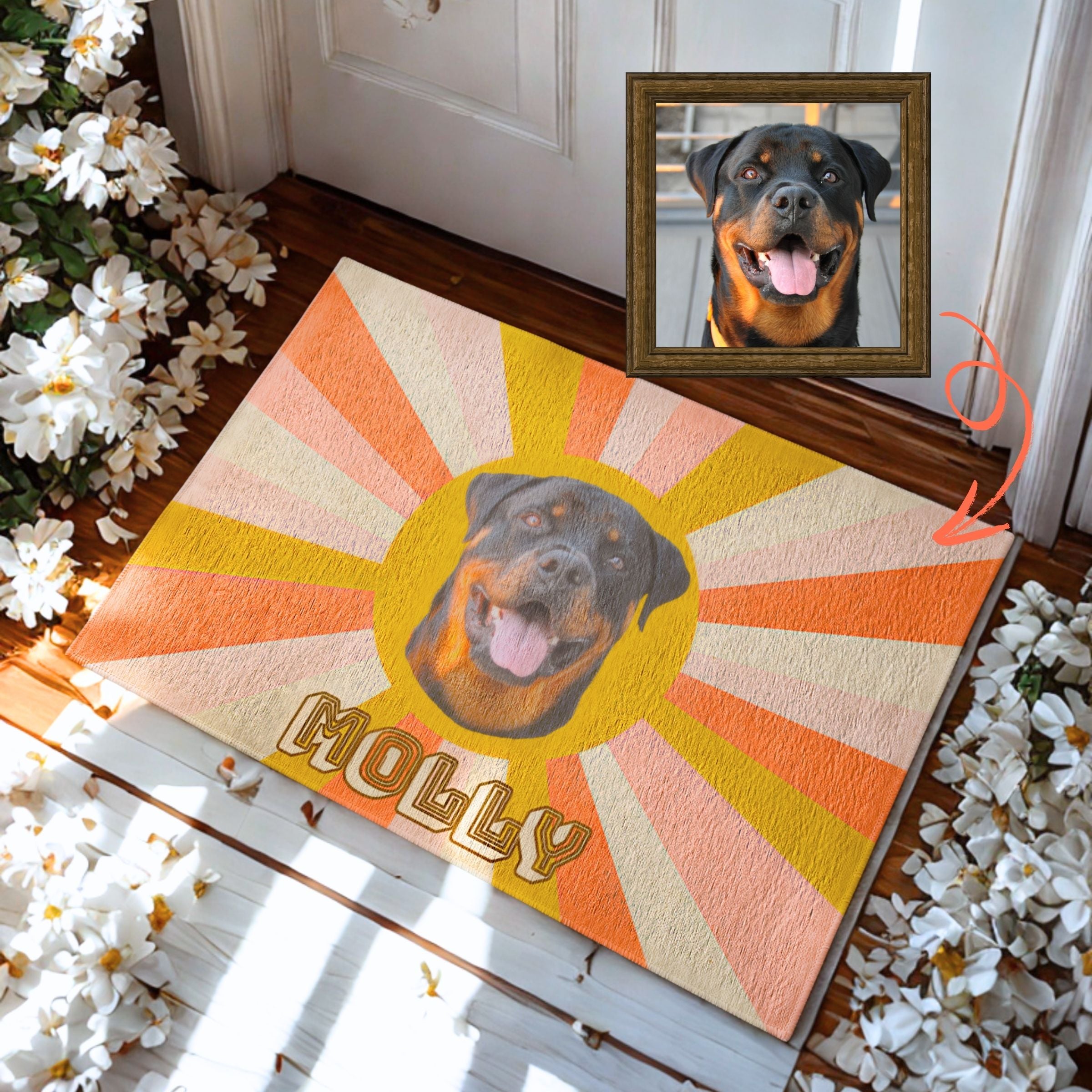 Custom Mat - Retro Sunset Sunrise Design