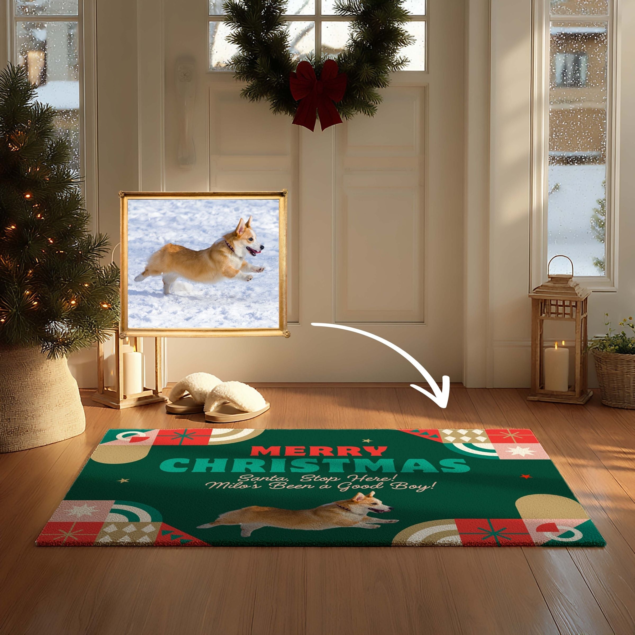 Custom Pet Doormat - Abstract Geometric Gift Boxes Edition