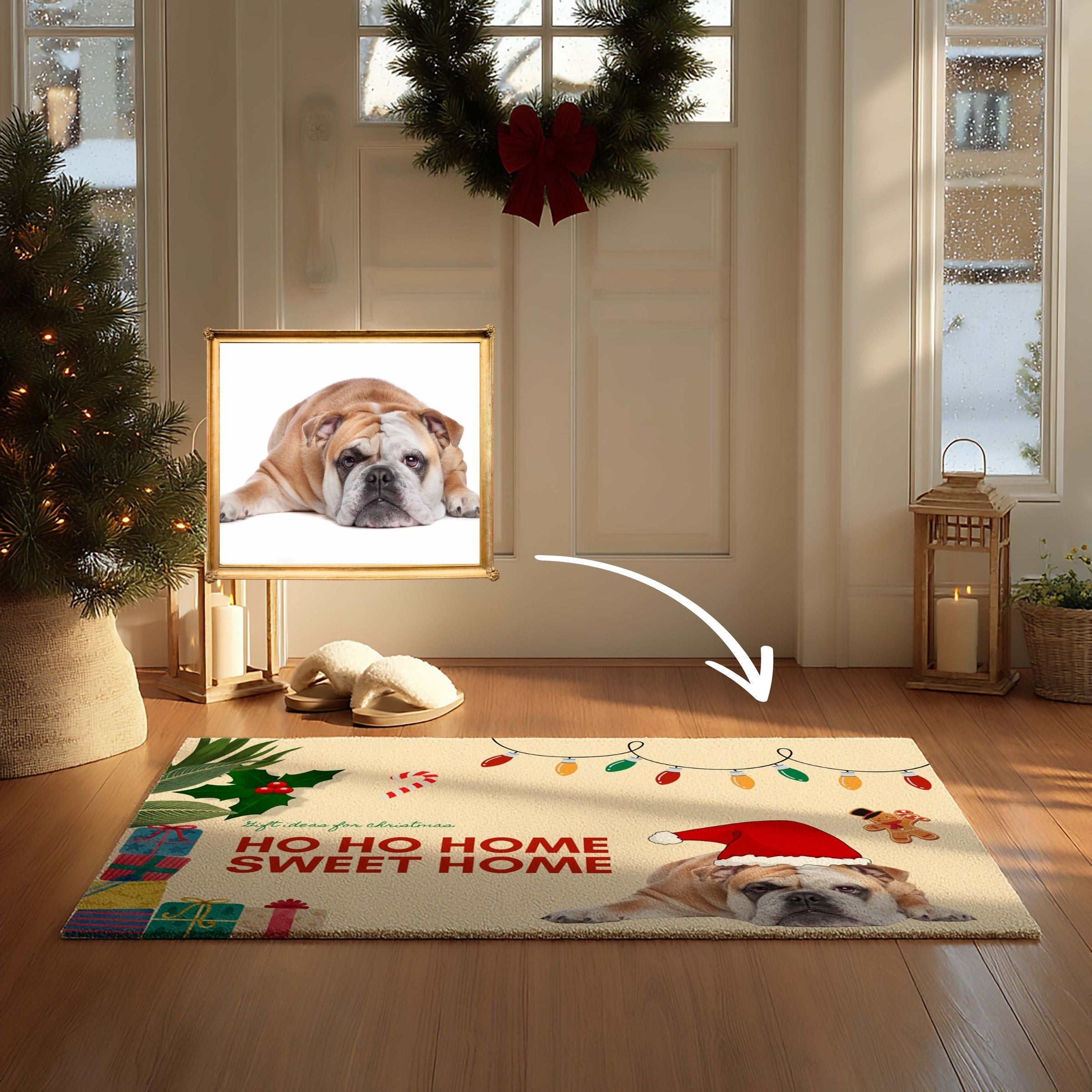 Custom Pet Doormat - Christmas Sweet Home Entry Mat