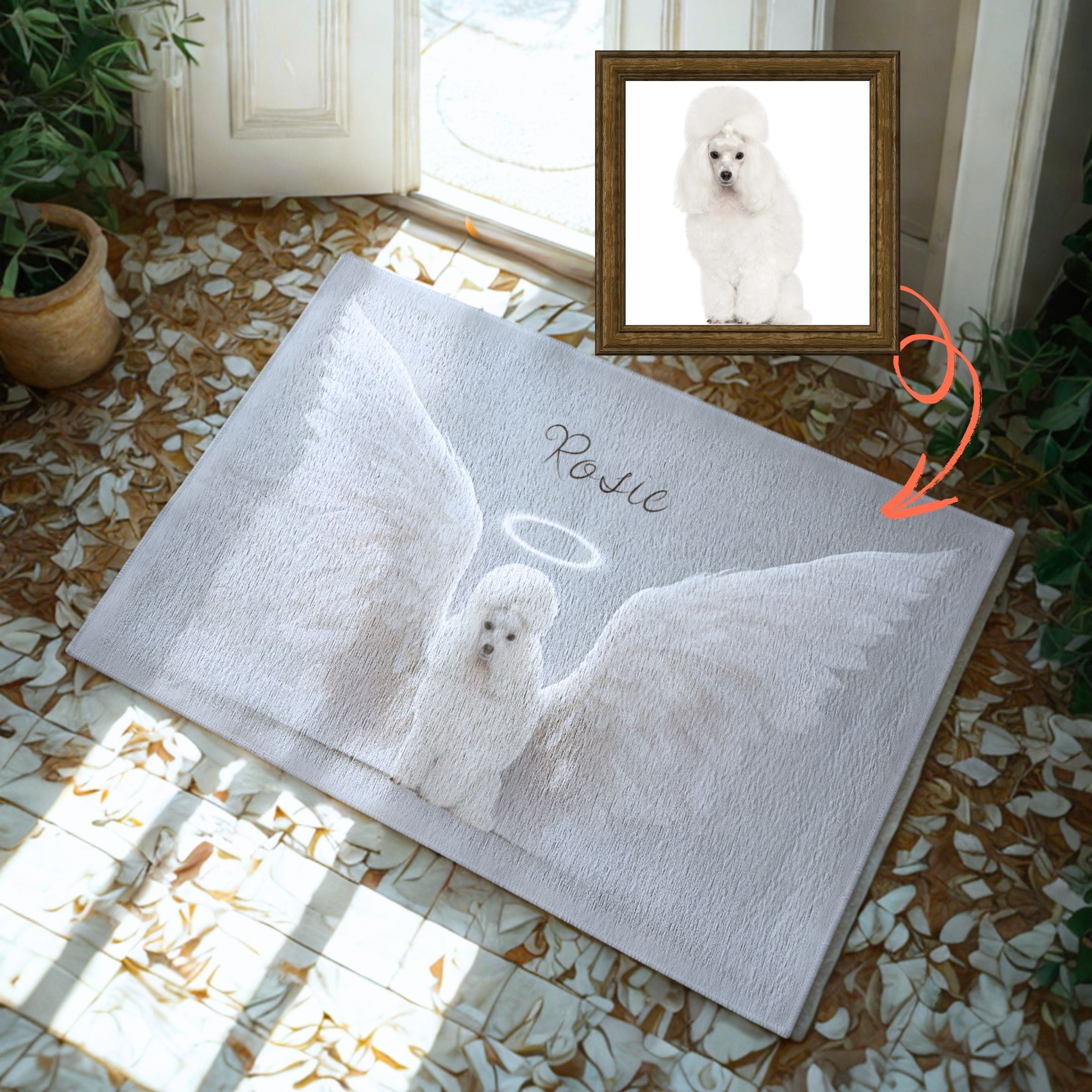 Custom Pet Doormat - Personalized Angel Wings