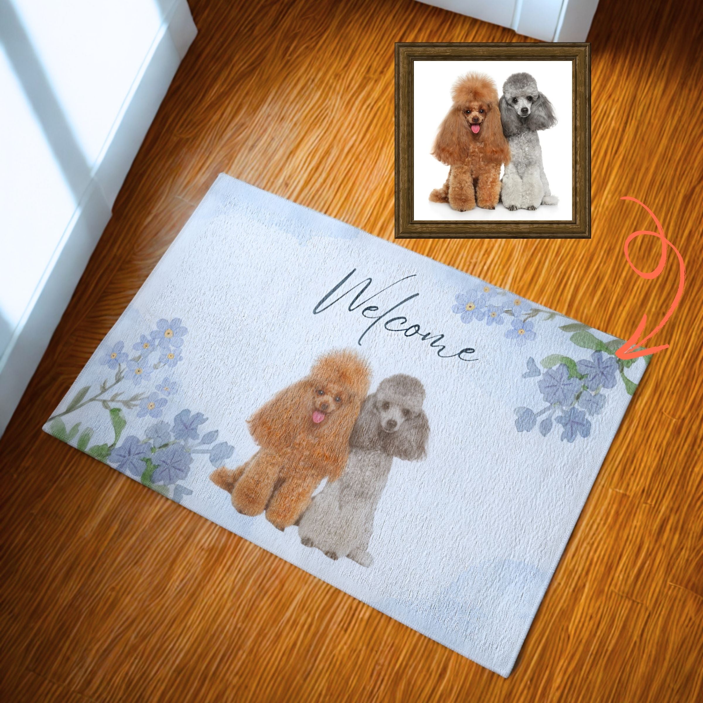 Custom Welcome Mat - Airy White Floral Doormat