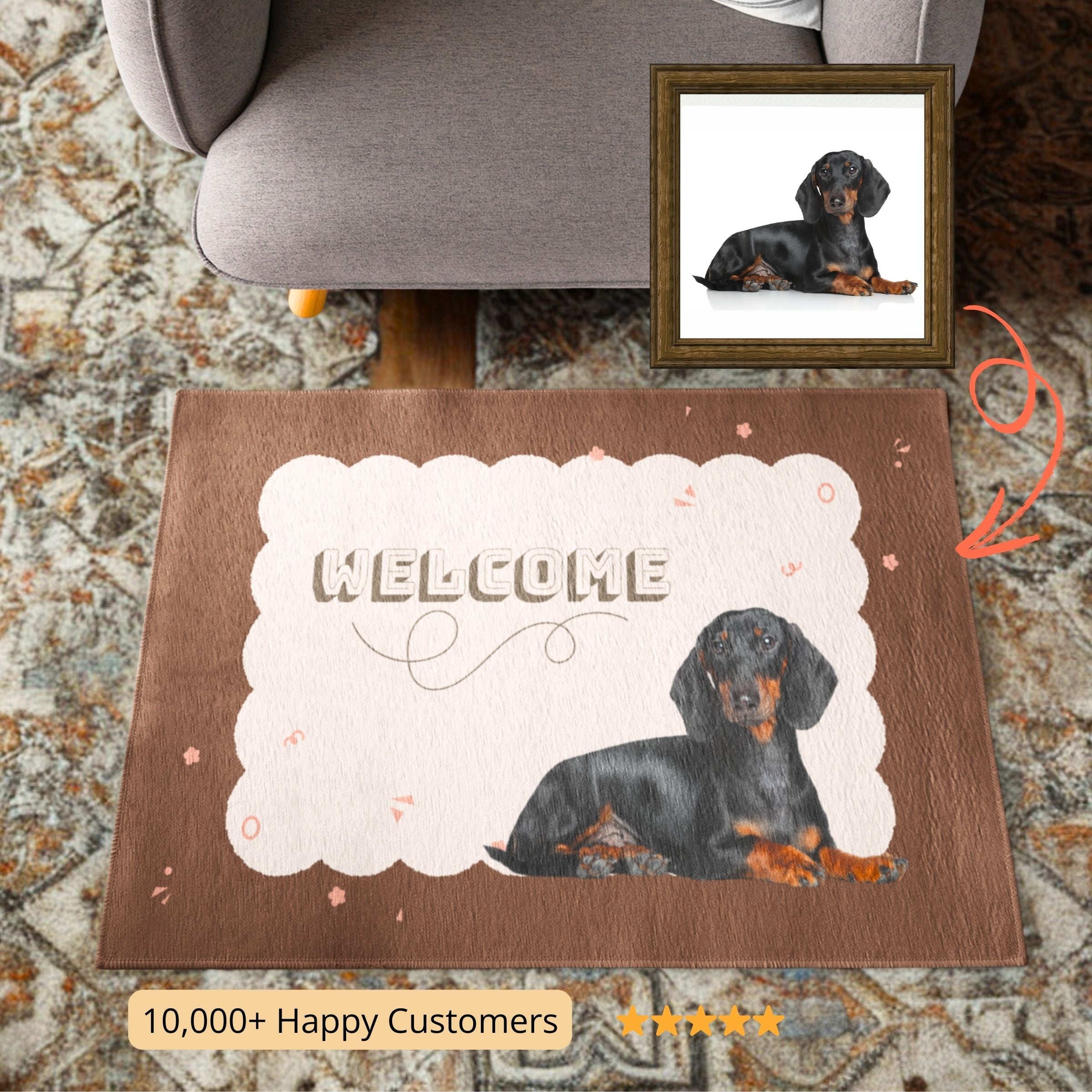 Custom Welcome Mat - Groovy Retro Style